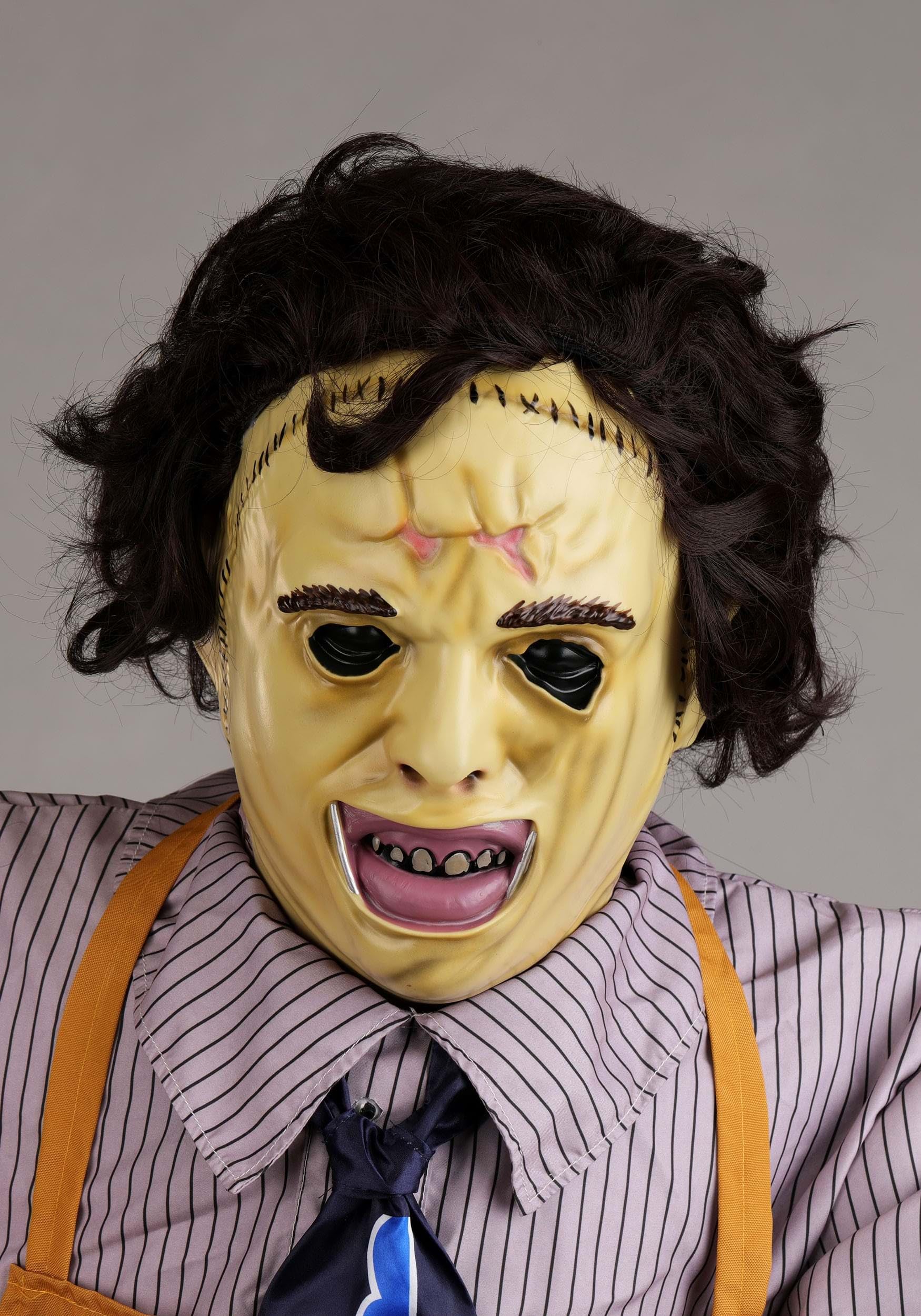 Gemmy 6 FT Leatherface Animatronic | Life Size Slasher Halloween Decoration with Motion, Sound Sensor and Chainsaw for Haunted H