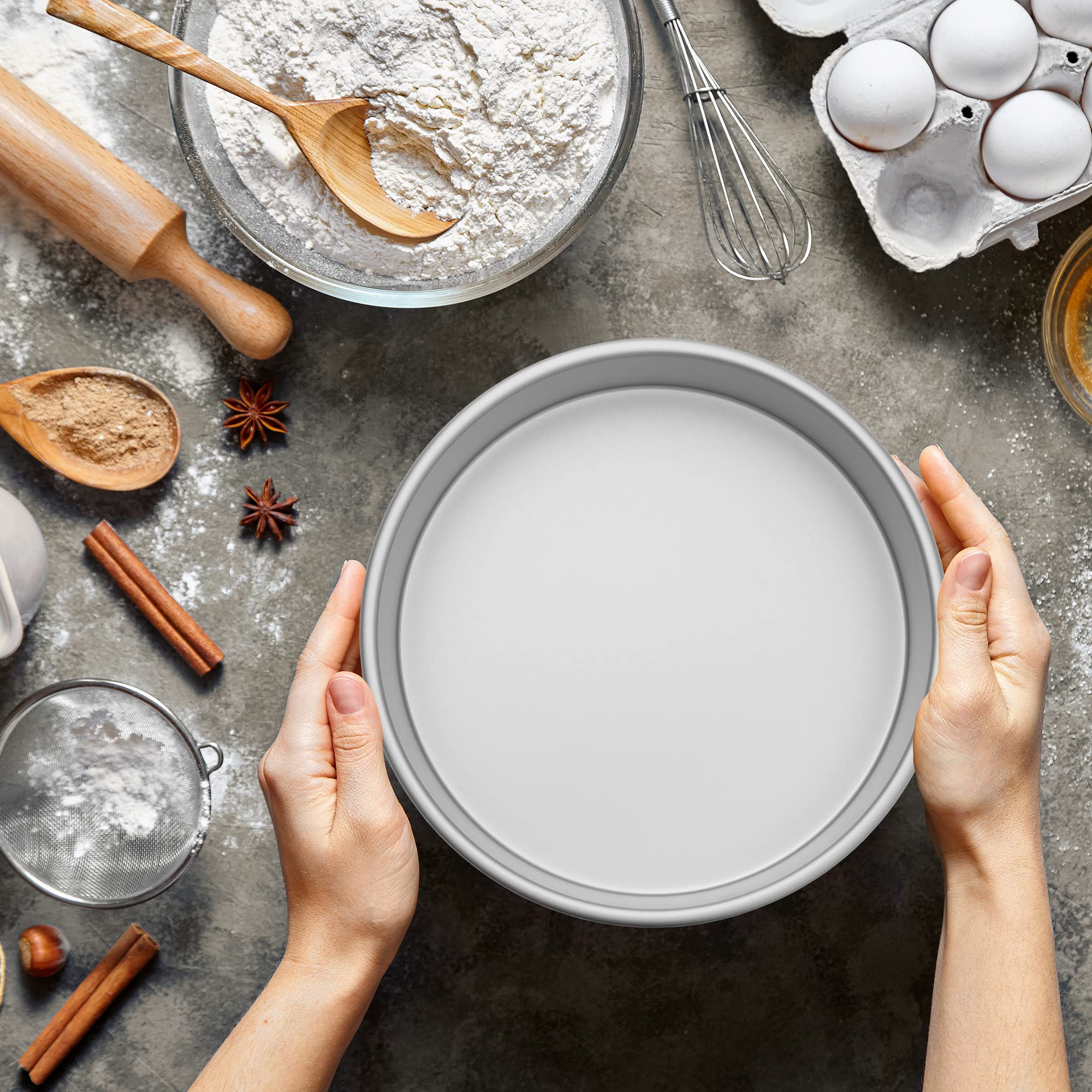 LAST CONFECTION 7'' x 3'' Aluminum Round Cake Pan - Professional Bakeware