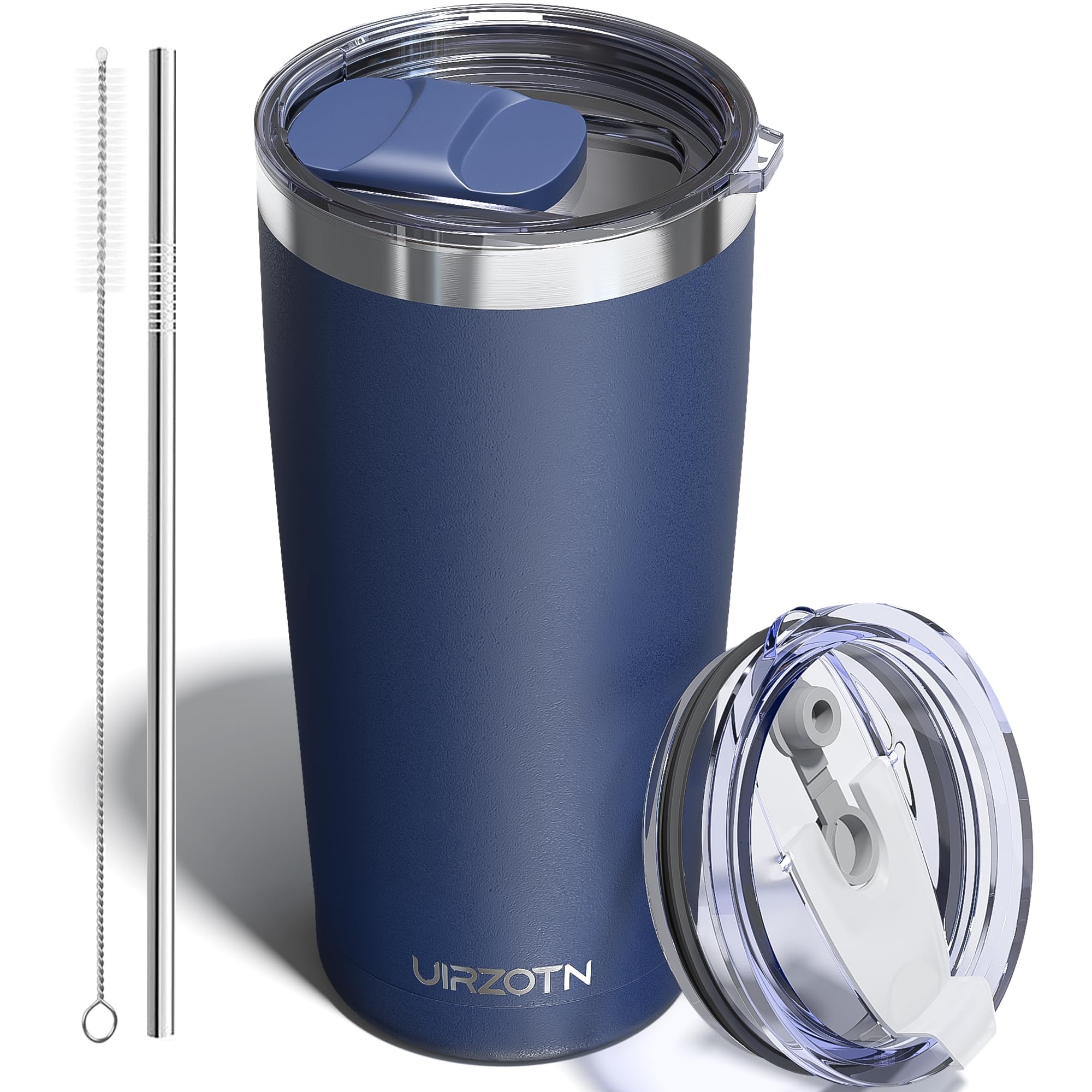UIRZOTN 20oz Travel Coffee Tumbler, Insulated Travel Mug, Navy Blue