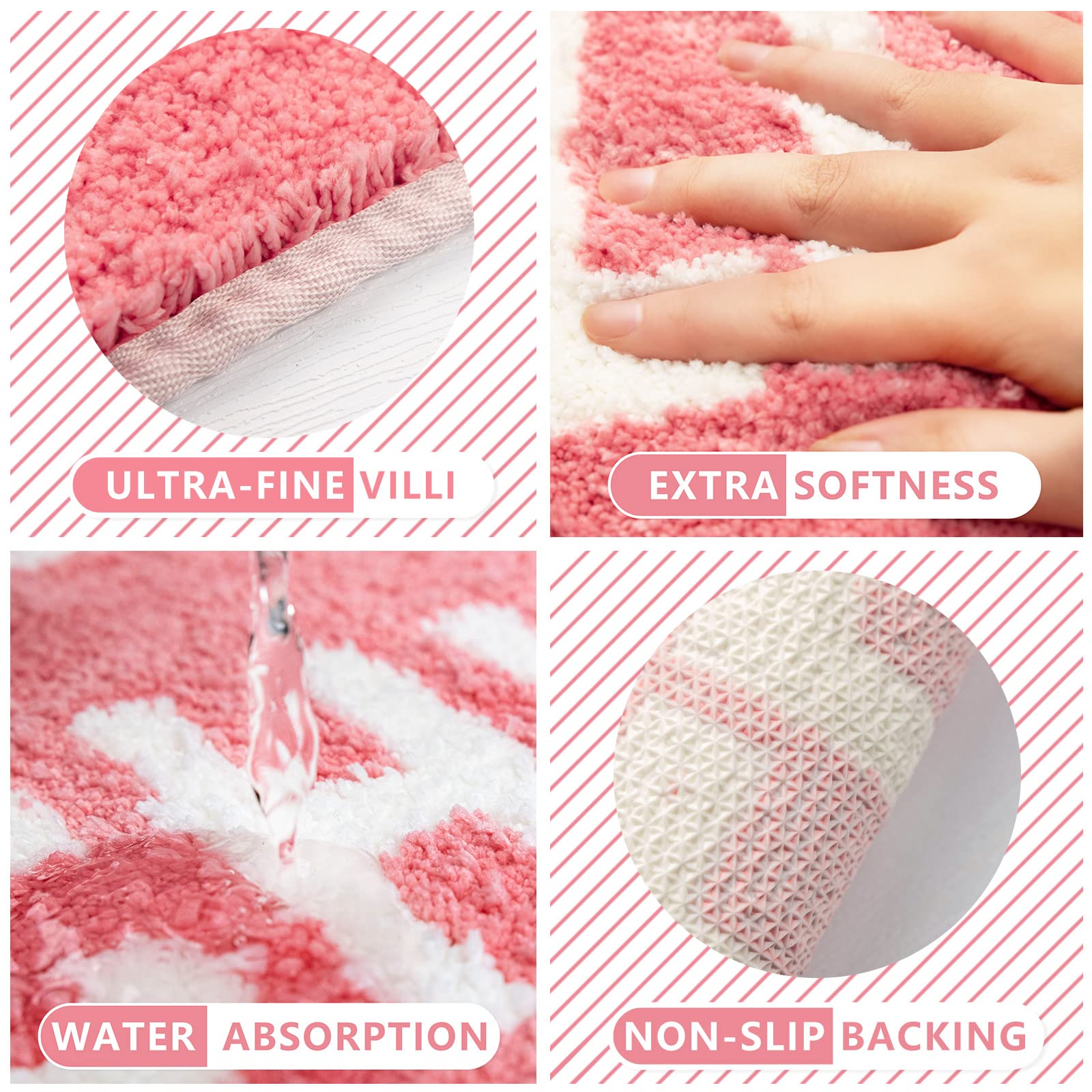 Rora Funny Cute Chill Pill Bath Mat Small Pink Bathroom Rugs Preppy Bathroom Decor Aesthetic Bath Rug Non Slip Washable Water Ab