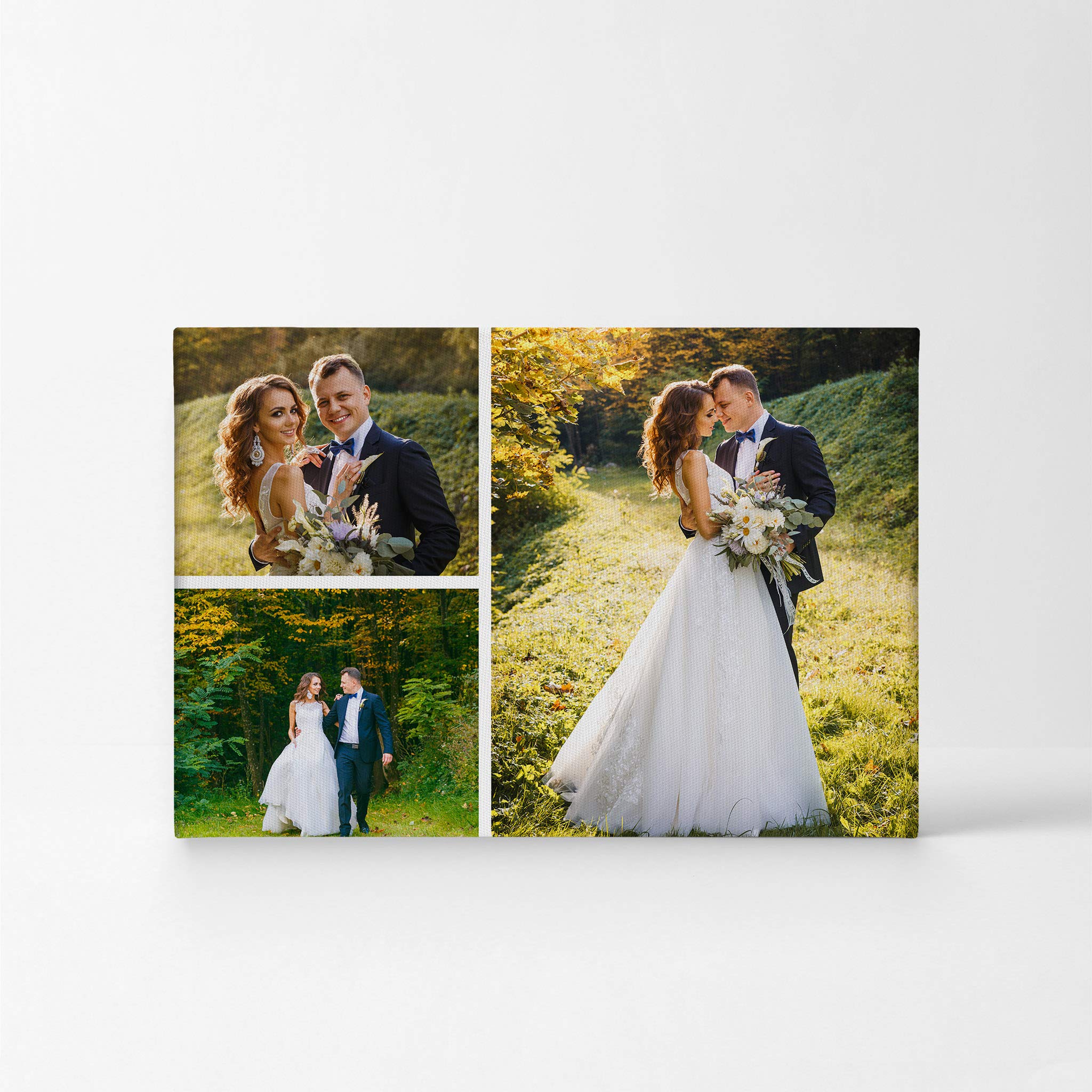 Smile Art Design 3 Images Collage Picture Custom Canvas Print with your Photos Personalized Photo Custom Photo Prints Personalized Gifts for men Wedding Gift Bacheloratte Decorations - 8x12 inches
