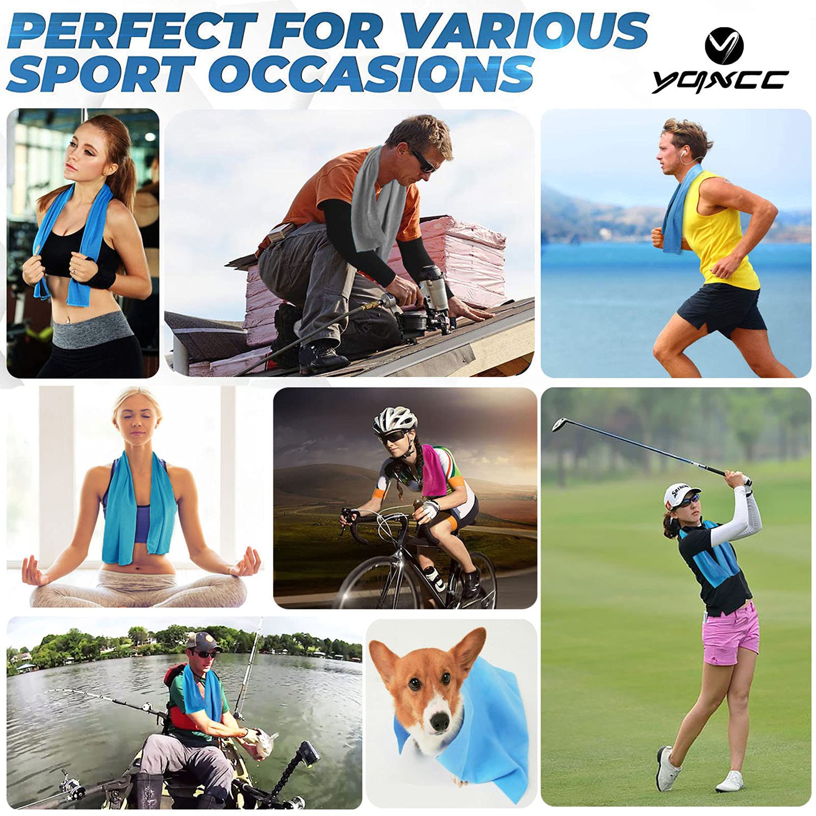 Yqxcc Cooling Towels Cool Cold Towel For Neck, Microfiber Ice Towel, Soft Breathable Chilly Towel For Yoga, Golf, Gym, Camping,