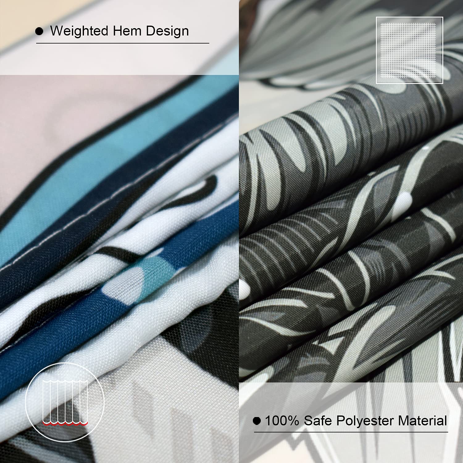 Desihom Funny Tall Shower Curtain Set, Fun Anime Monster Shower Curtains For Bathroom Cool Asian Japanese Bathroom Decor Polyest