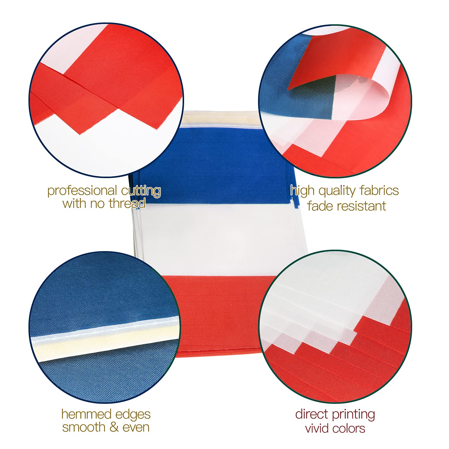 Anley France String Flag Pennant Banners, Patriotic Events 14Th Of July French Bastille Day Decoration Sports Bars - 33 Feet 38