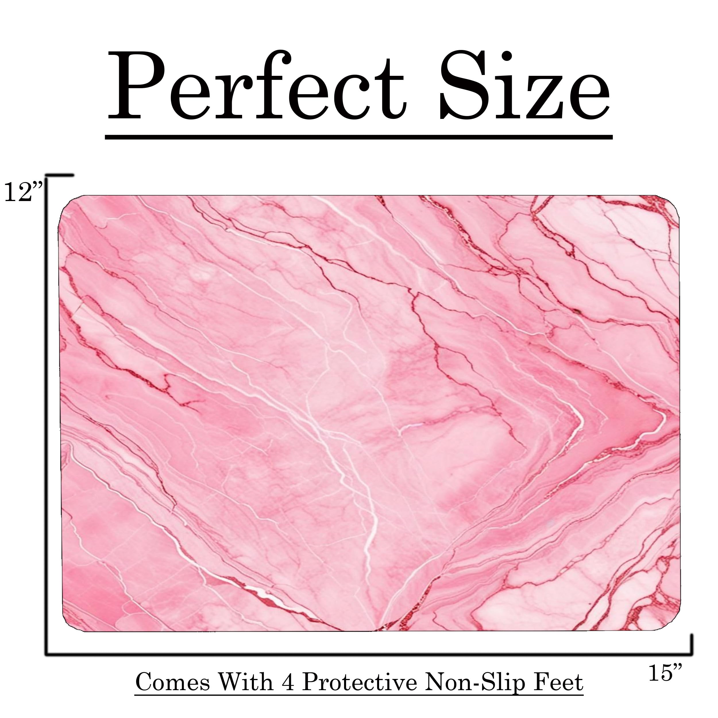 Pink White Marble Kitchen Glass Cutting Board Ocean Decorative Gift Marbled Granite Stone Rock Gift For Her Mom Wife (Pink 2)