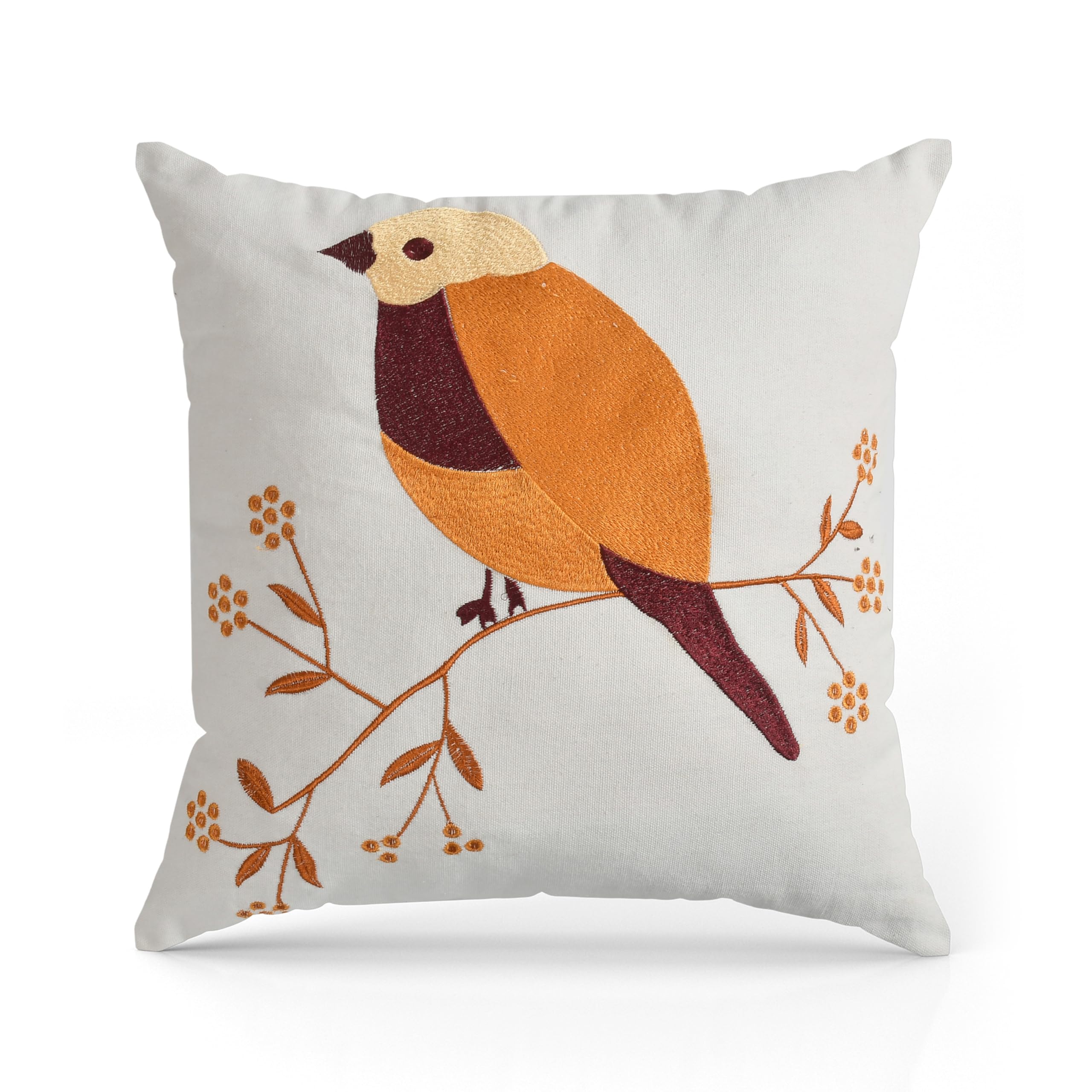 Wisdom Decor Sofa Cushion Cover Cotton For Living Room Couch Soft Pillow Cover (White Bird, 16 X 16)