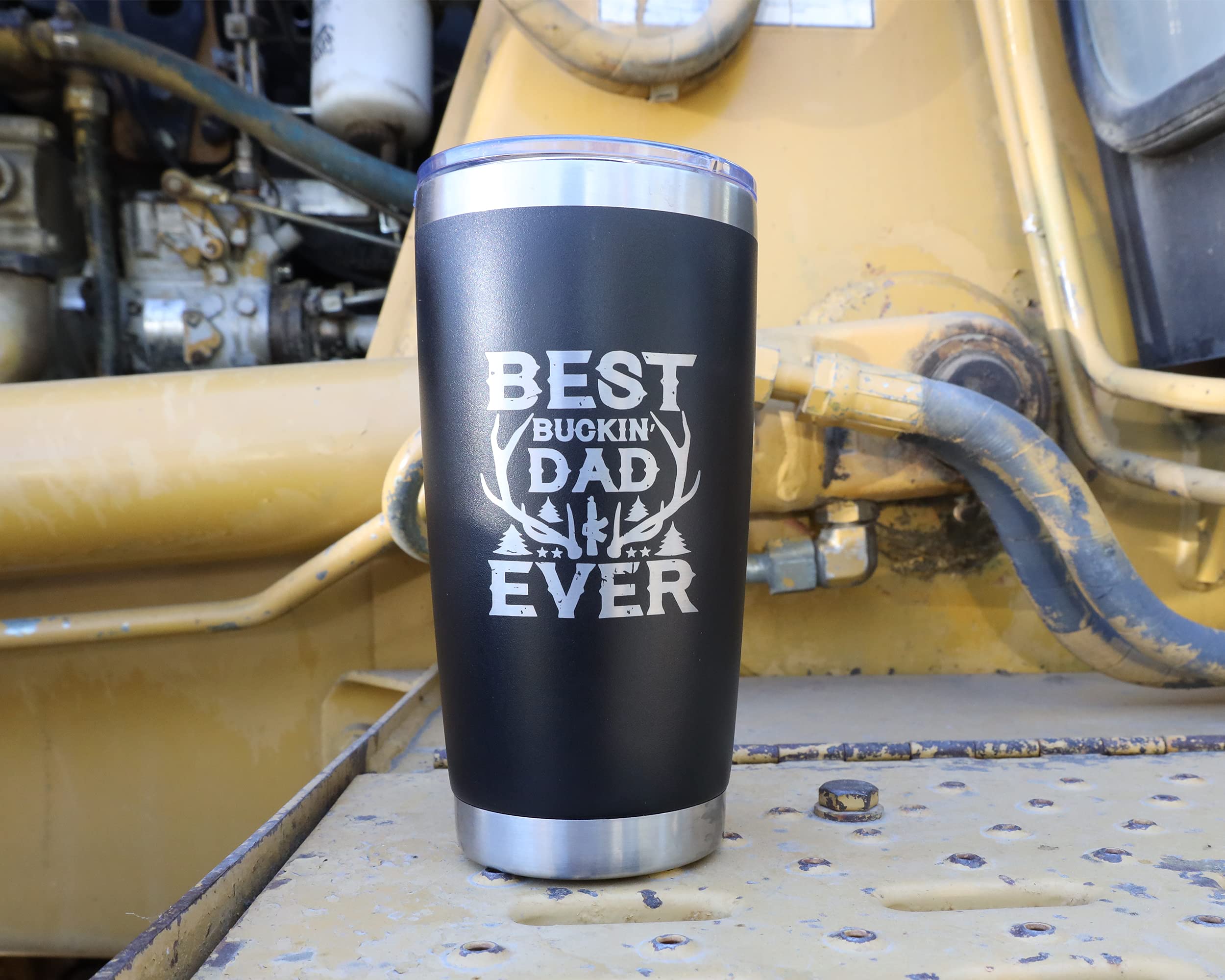 Dad Bod Nutrition Best Buckin Dad Ever Funny Tumbler 20 Ounce Black Coffee Mug For Fathers Day (Best Buckin Dad)