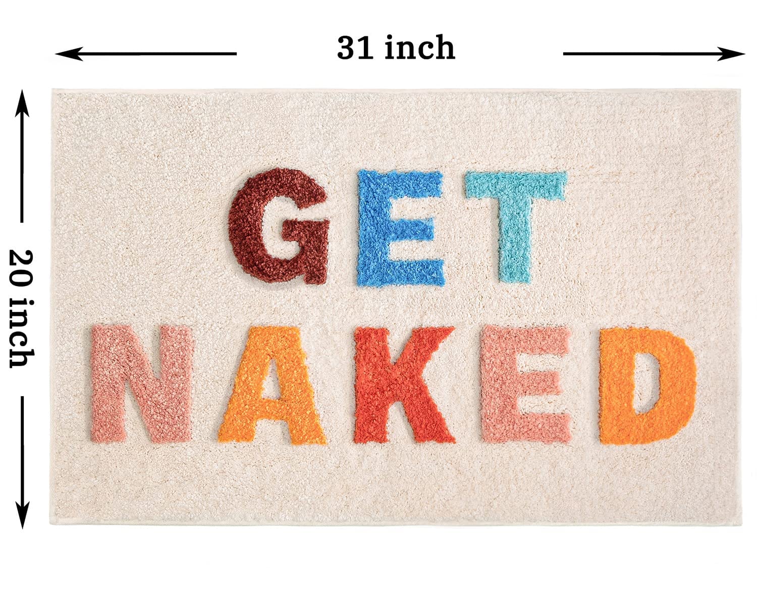 Uioiu Get Naked Cute Bathroom Rugs Pink Bath Mat For Bathroom Decor Funny, Non Slip Thick Microfiber Bath Rug Machine Washable 3