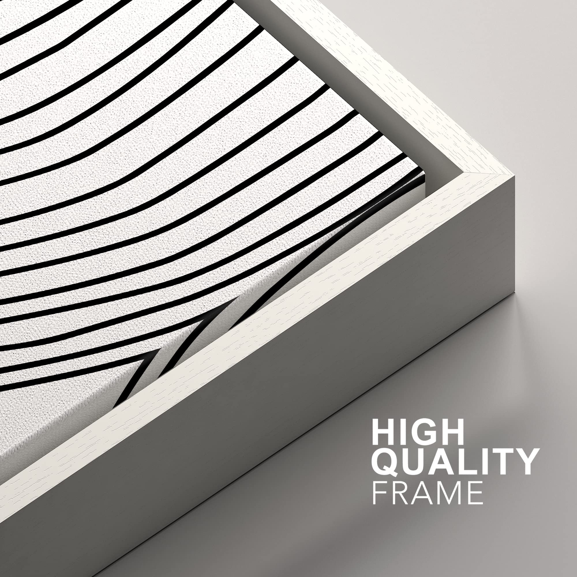 Signford Framed Canvas Print Wall Art Set Black White Spiral Ring Polygons Abstract Shapes Illustrations Modern Art Bohemian Nor