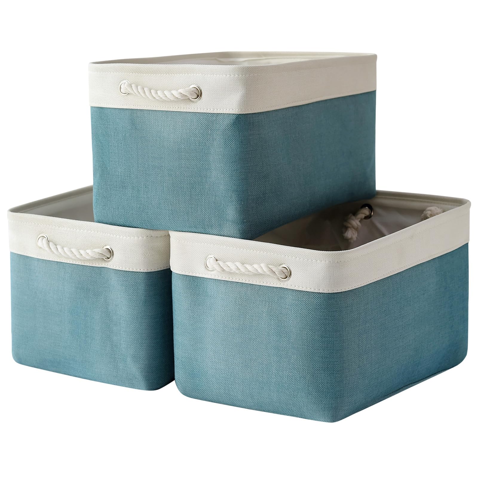Thewarmhome Organization And Storage Basket For Organizing - 3 Pack 16X12X12 Inch Cube Storage Bin For Shelves, Fabric Storage C