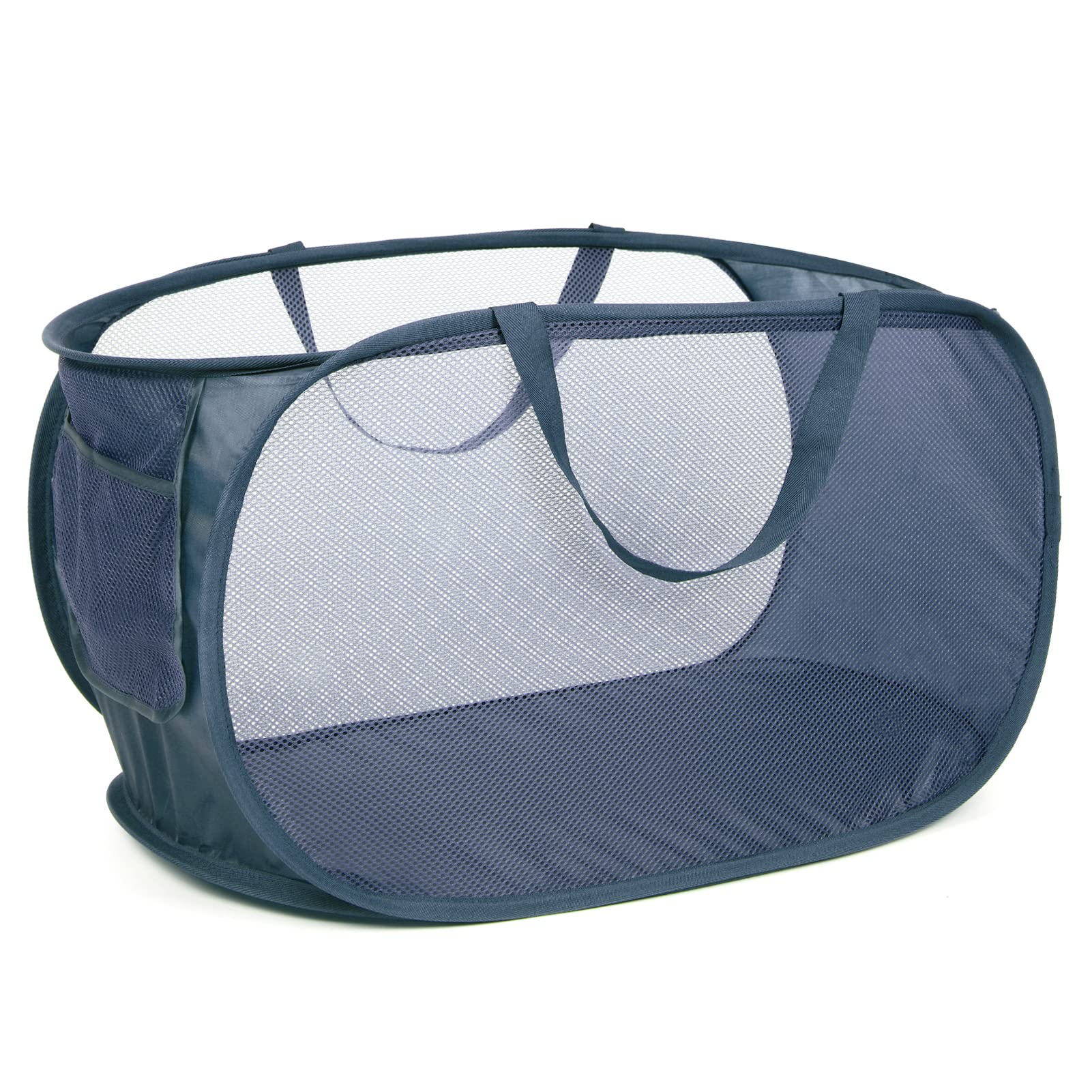 4 Pack Collapsible Laundry Baskets, Foldable Laundry Basket With Pocket, Durable Pop Up Hampers, Reinforced Handles Dirty Clothe