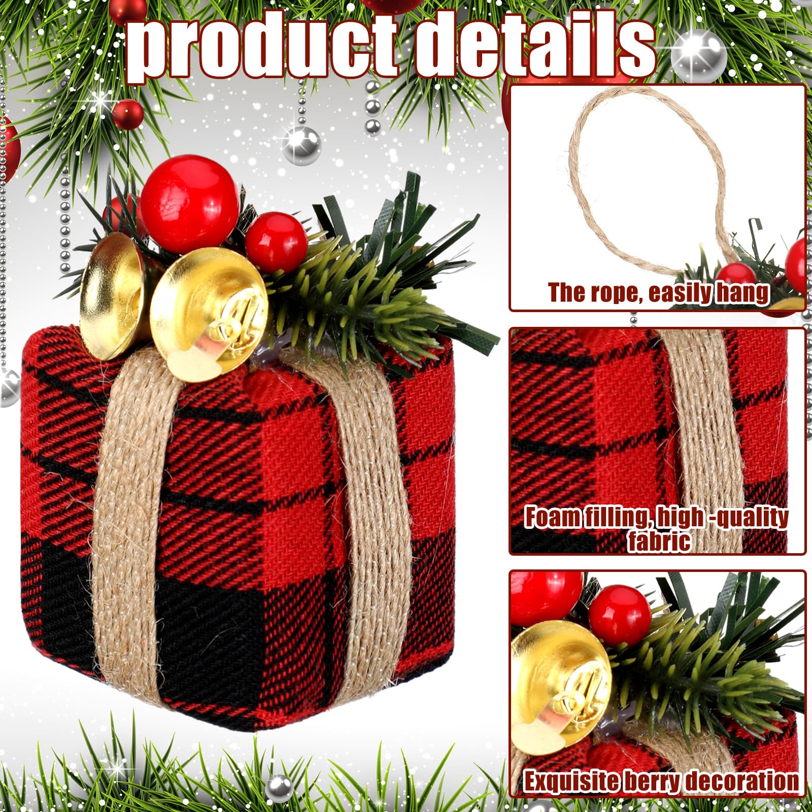 12 Pcs Christmas Tree Mini Gift Boxes Christmas Tree Ornaments Present Decoration Christmas Ornaments Pendant Decoration with Be