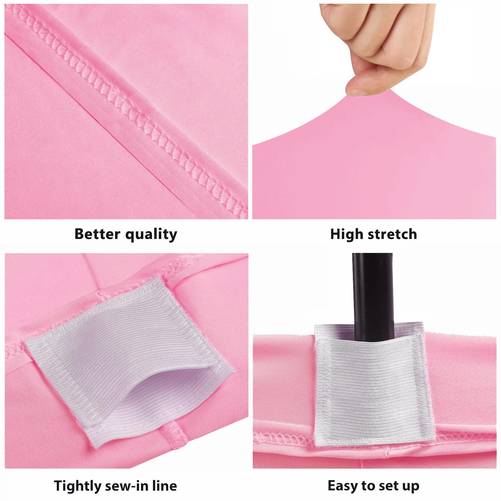 Bddc Table Covers For 8 Foot Tables, Spandex Table Covers 8Ft, Hot Pink Table Cloths Rectangle 8Ft For Events, Wedding, Banquets