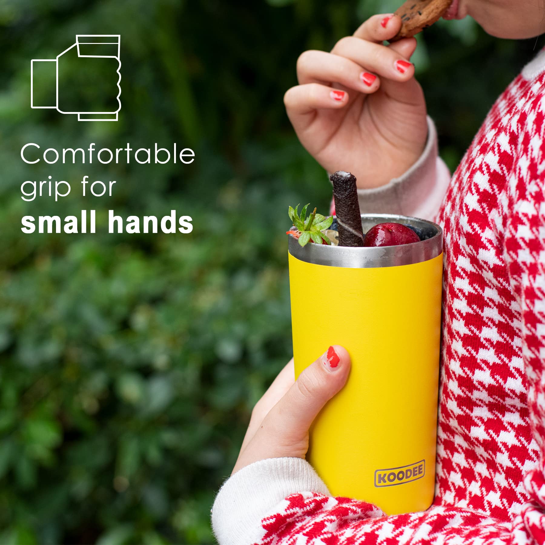 koodee Tumbler with Lids and Straws-12 oz Skinny Tumbler Stainless Steel Double Wall Vacuum Insulated Coffee Water Cup Spill Proof  BPA Free (Sky Blue-White)