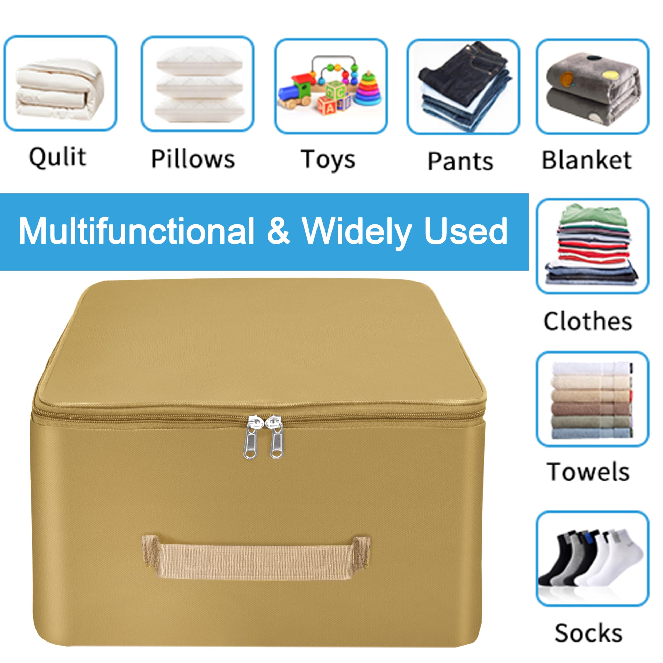 Storite 5 Pack Nylon Wardrobe Bag Underbed Moisture Proof Cloth Storage Organizer, Storage Box For Clothes Saree Bags With Zippe