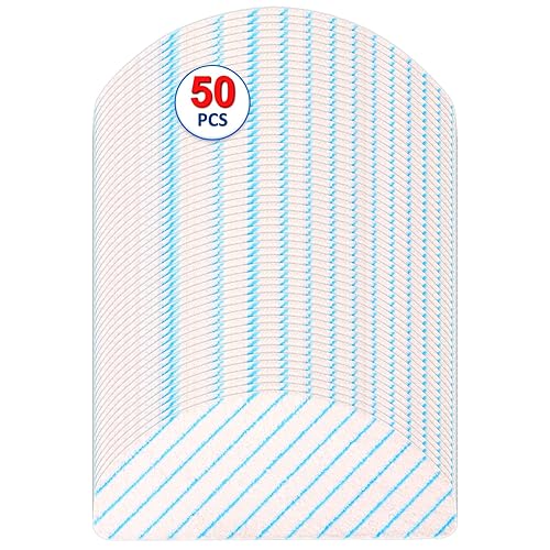 (50 Pieces) CHAIN PEAK Disposal Mop Pads for ECOVACS DEEBOT OZMO T8/ T8+/ T8 AIVI/ T9/ T9 MAX Vacuum Cleaner Wipes, Wiping Pads,