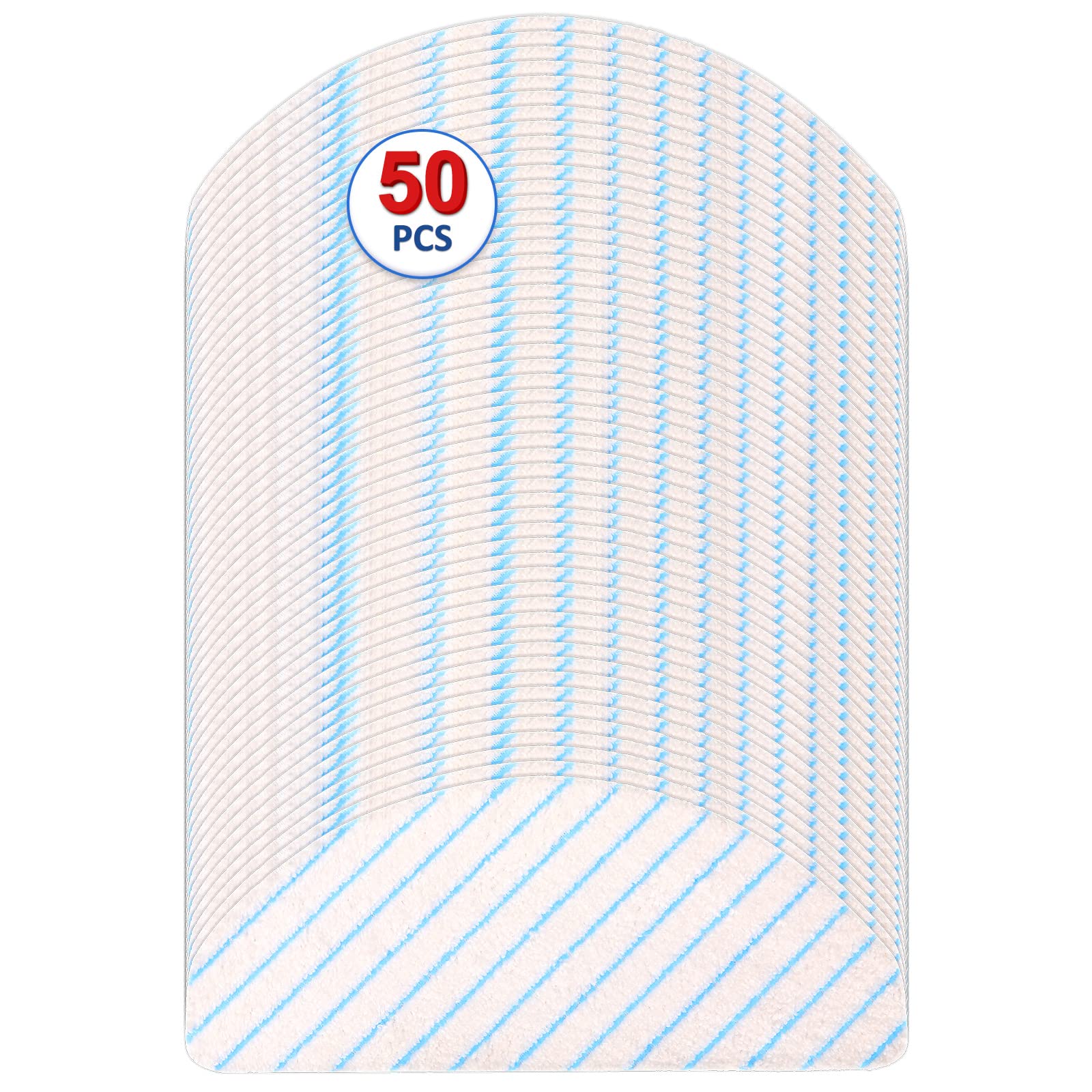 (50 Pieces) CHAIN PEAK Disposal Mop Pads for ECOVACS DEEBOT OZMO T8/ T8+/ T8 AIVI/ T9/ T9 MAX Vacuum Cleaner Wipes, Wiping Pads,