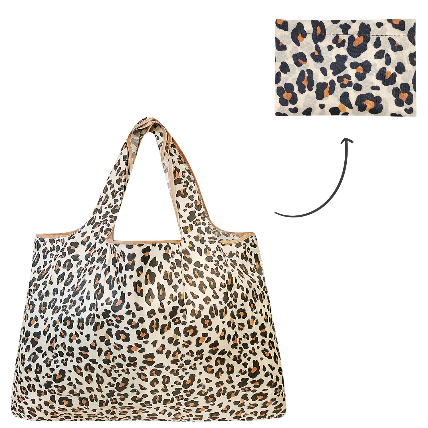 allydrew Large Foldable Tote Nylon Reusable Grocery Bag  Wild Cat