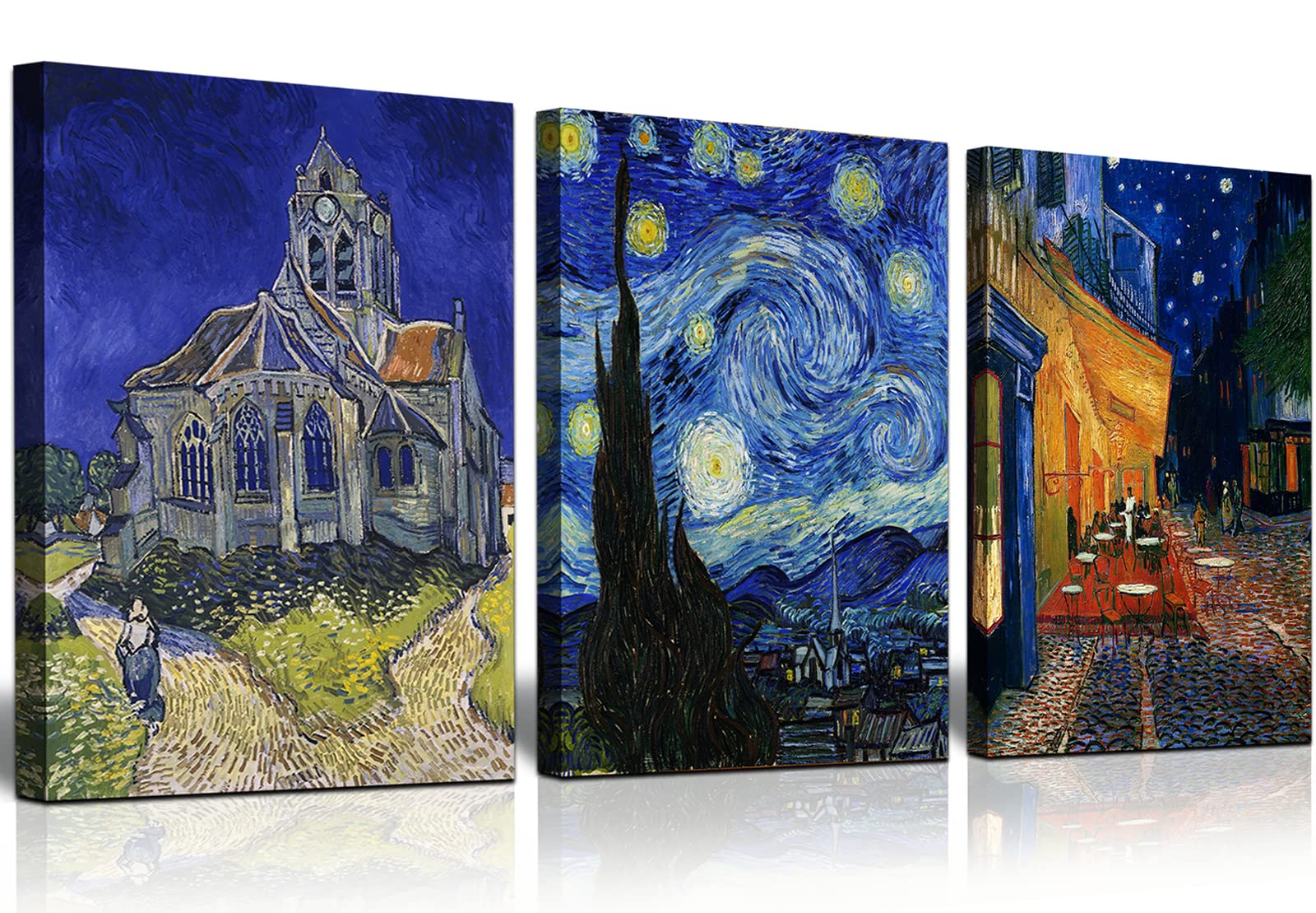 Vincent Van Gogh Canvas Wall Art Paintings, Famous Starry Night Picture Prints For Decor Classic Cafe Terrace At Night Artwork R