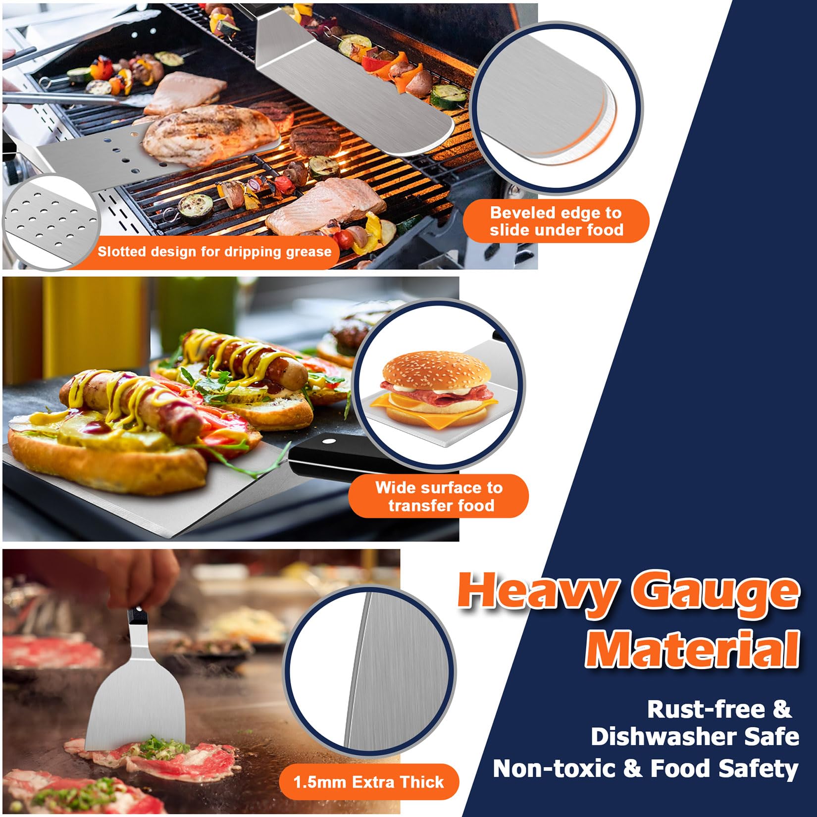 18Pcs Griddle Accessories Set  Joyfair Stainless Steel Flat Top Grill Spatula Kit for Outdoor Barbecue Teppanyaki Camping Cooking  Included Melting Dome  Burger Turner  Carrying Bag and More Tools