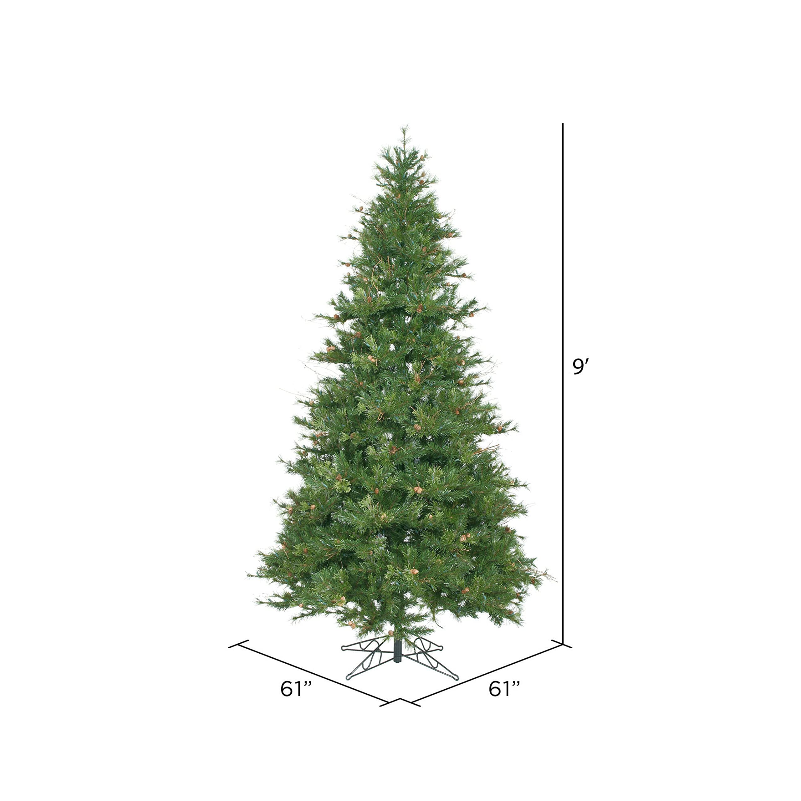 Vickerman 9' Mixed Country Pine Slim Artificial Christmas Tree, Unlit - Faux Christmas Tree - Seasonal Indoor Home Decor