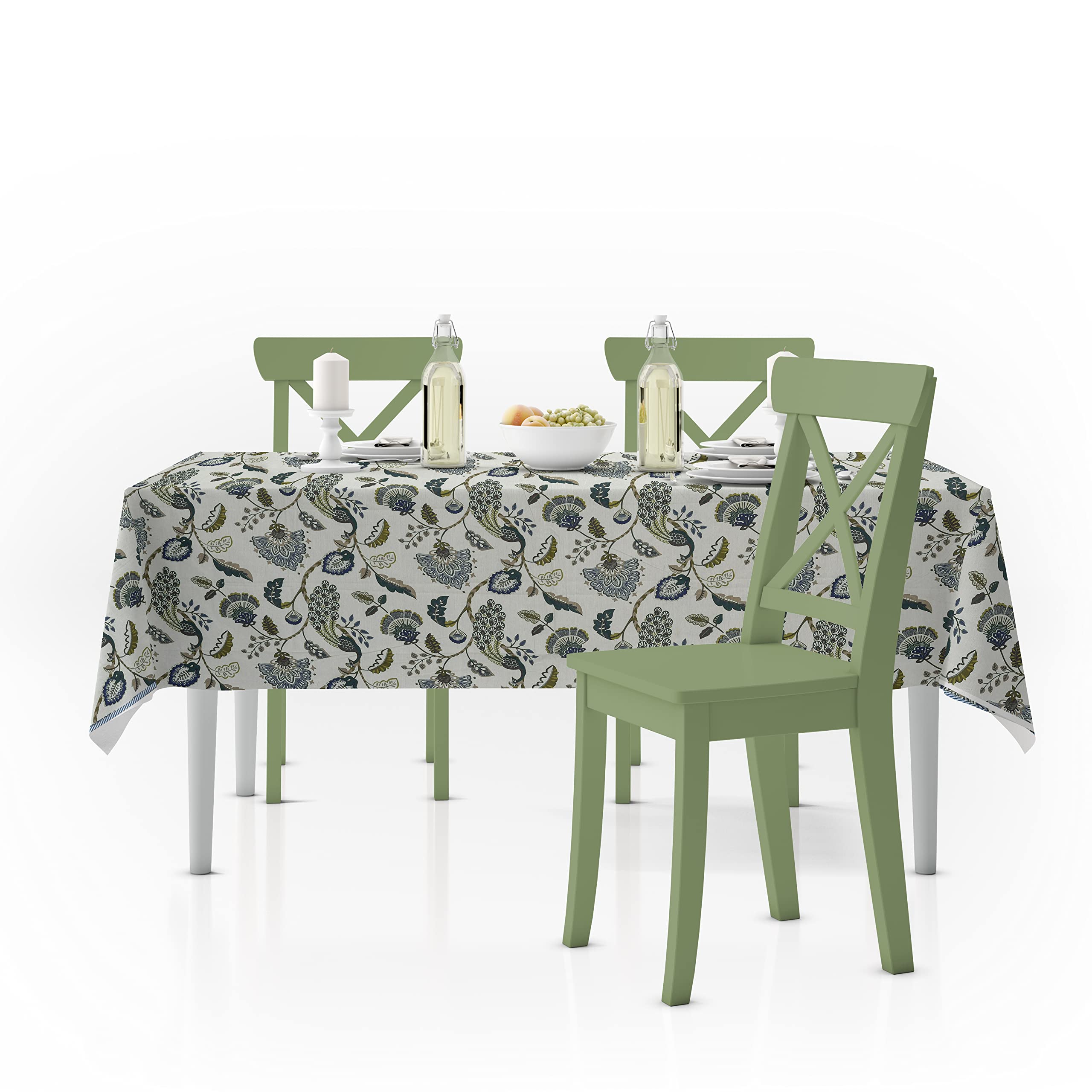 Amazon Brand  Umi Super Soft 100% Cotton Jaipuri Hand Block Print Table Cloth for 6 to 8 Seater Wrinkle Proof Tablecloths for R