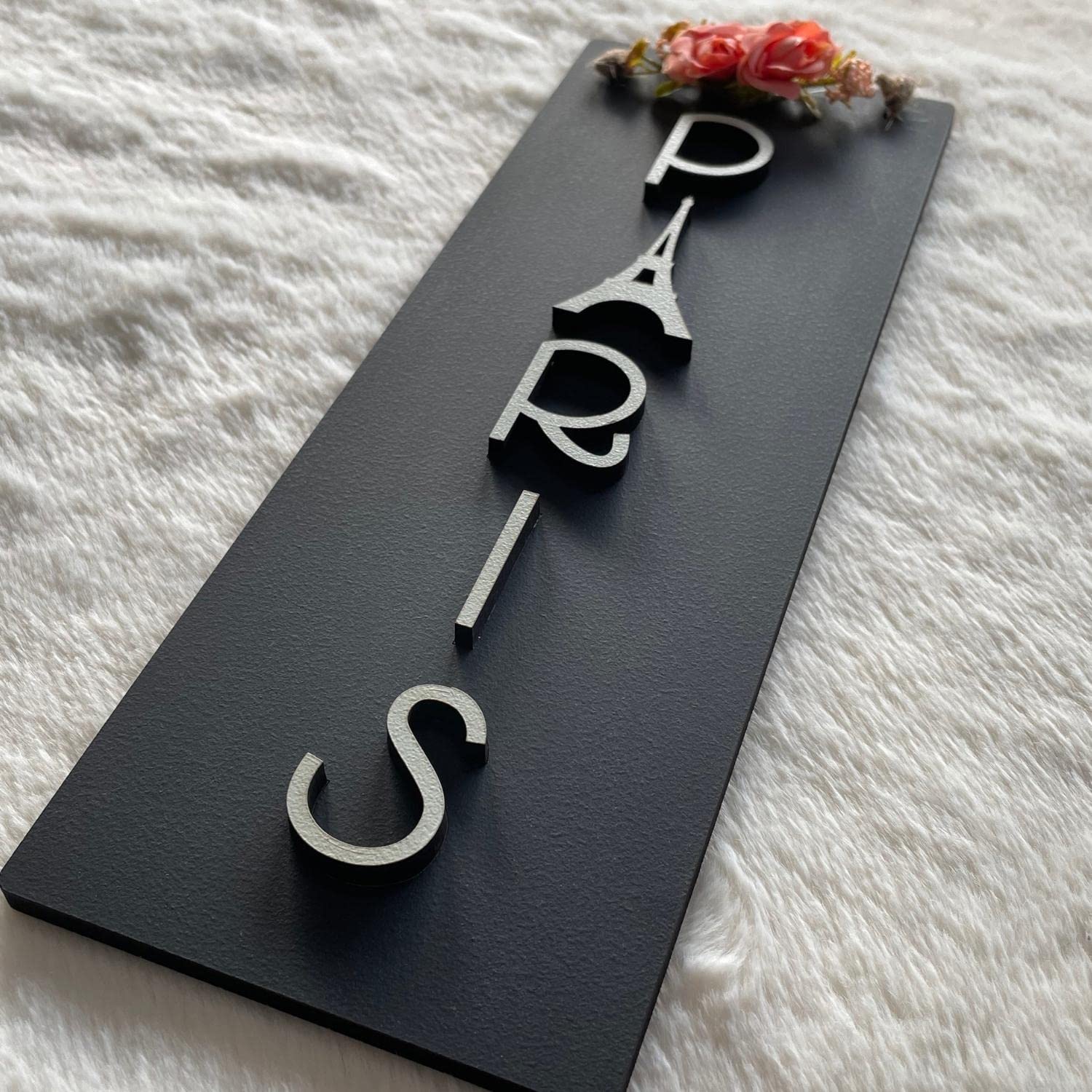 Chalk My Theme 3D Wooden Paris Wall Decor Art Home Decoration Perfect For Living Room/Hotel/Restaurant/Bedroom/Drawing Room