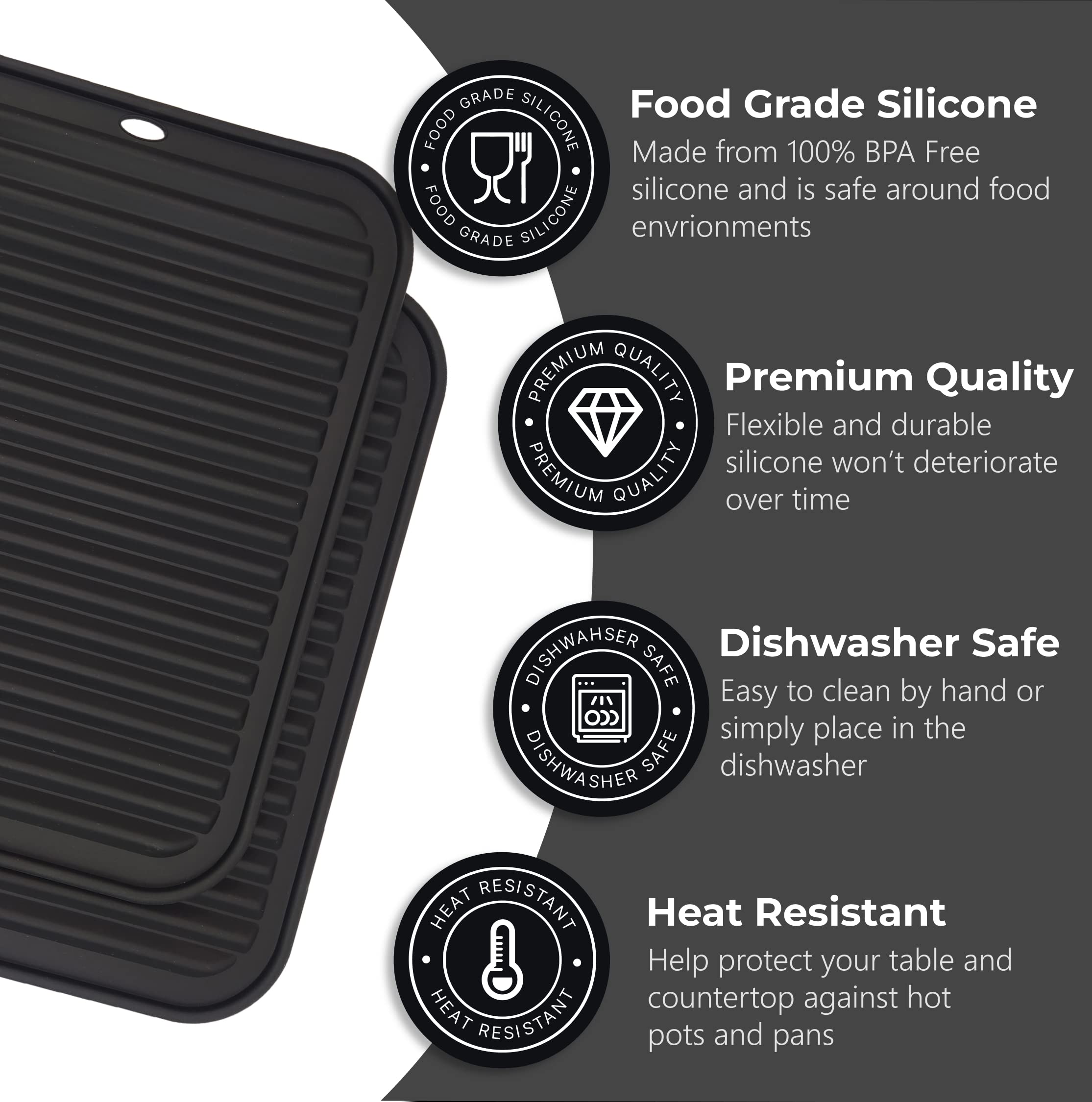 Silicone Trivets For Hot Pots And Pans (2 Pack) - Multipurpose Silicone Trivets For Hot Dishes And Hot Pot Holders (9 X 12 Inch)