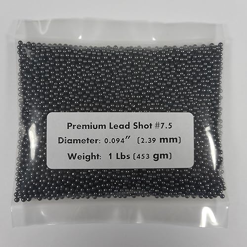 Lead Shot Balls #7.5 Bag 1 Lbs (16 Oz) (453 Gm) (0.094 '') (2.39 Mm) Dia