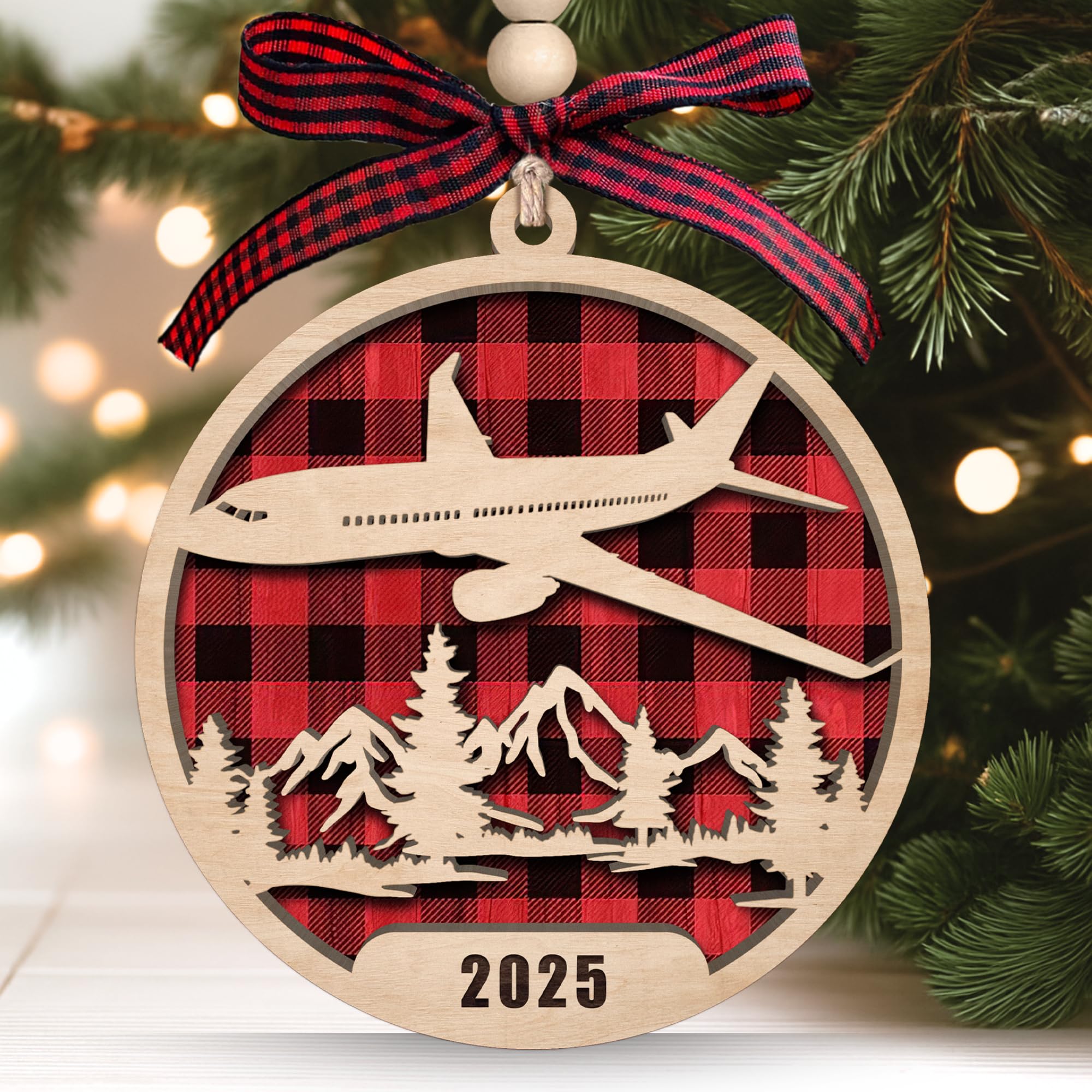 TEEBIM Airplane Ornaments 2025 - Airplane Christmas Ornament 2025 - Pilot Gifts for Men - Gifts for Travelers, Pilots, Crew, Men