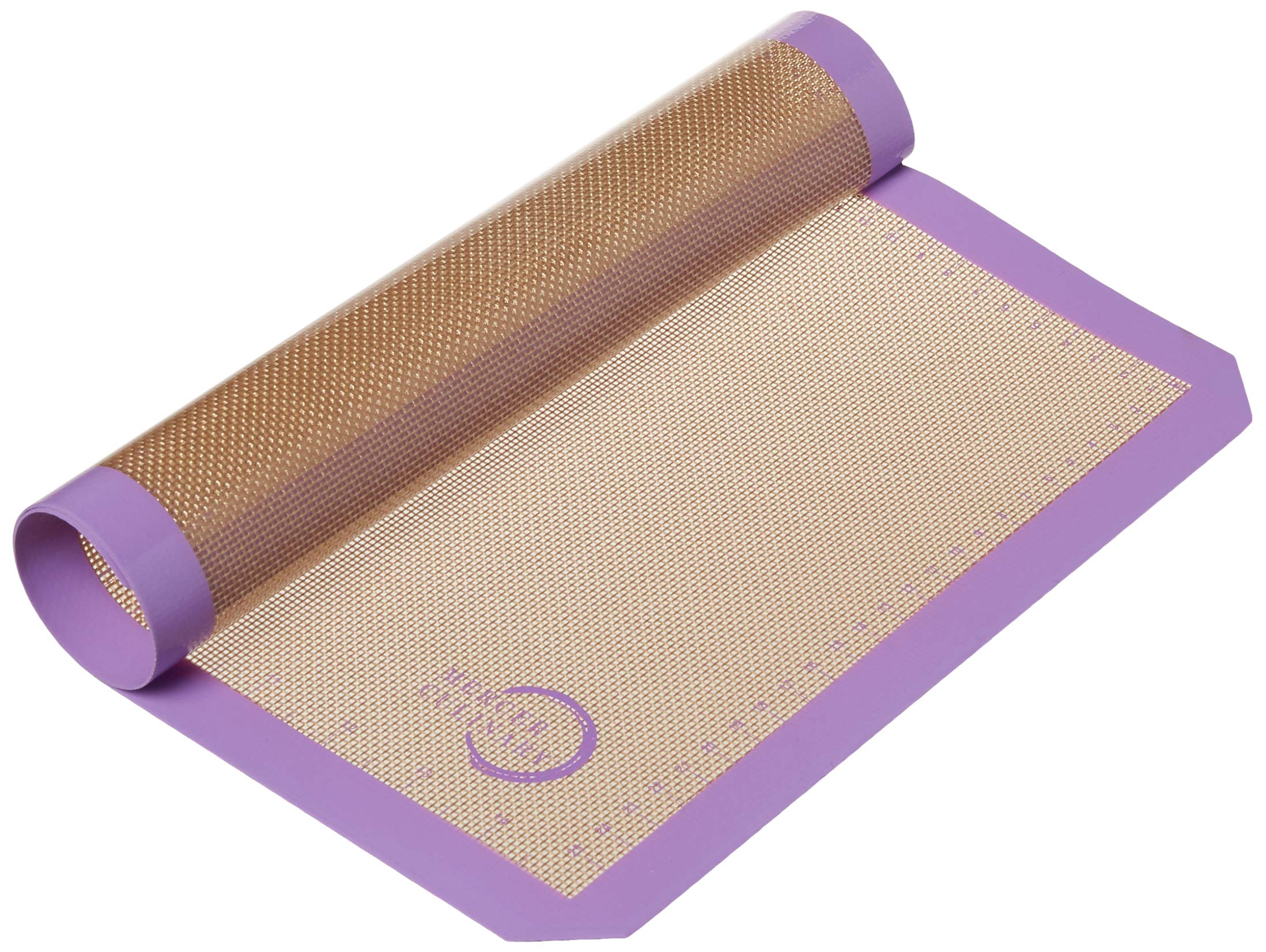 Mercer Culinary Silicone Bake Mat, Half Size, 11 7/8-Inch By 16 1/2-Inch, Purple Border