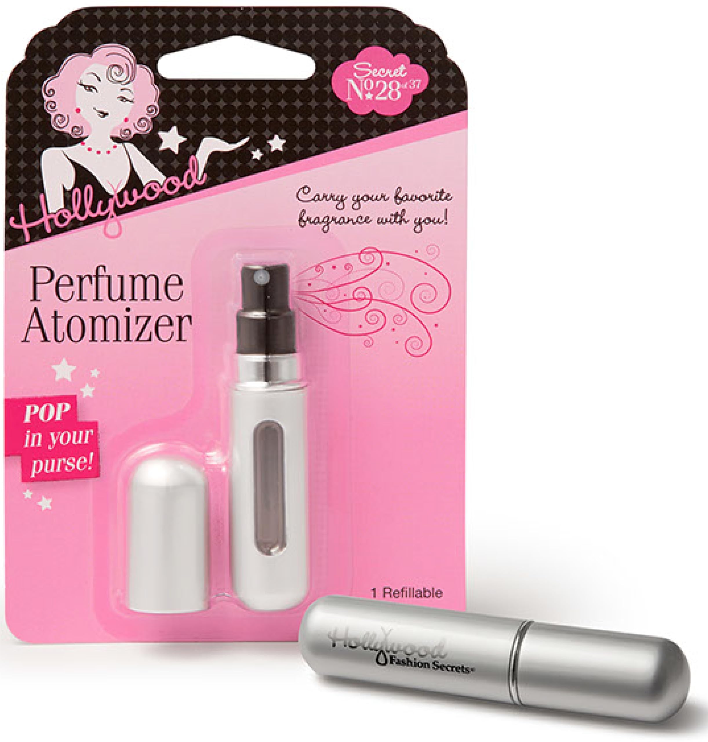 Hollywood Fashion Secrets Perfume Atomizer, Portable Fragrance On-The-Go
