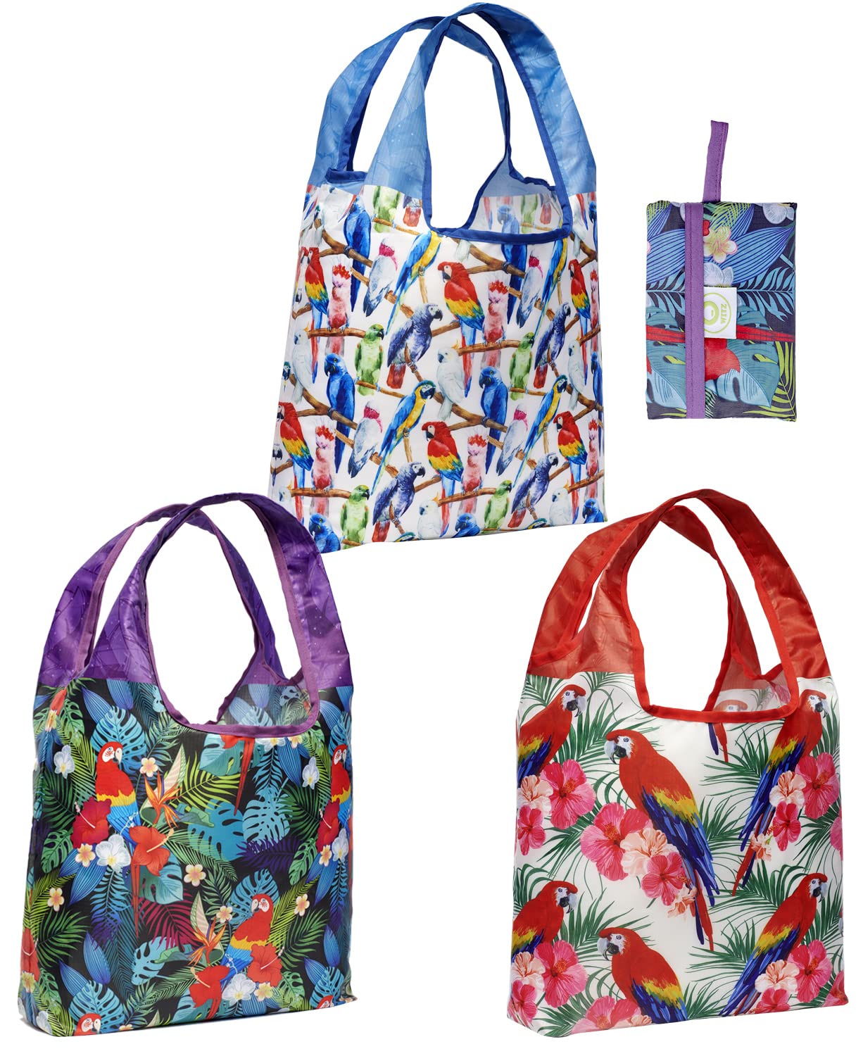 O-Witz Reusable Grocery Bags | Vibrant Tote Bag For Groceries, Gym, Office, Beach, Toys & More | Washable Design With Large Hand