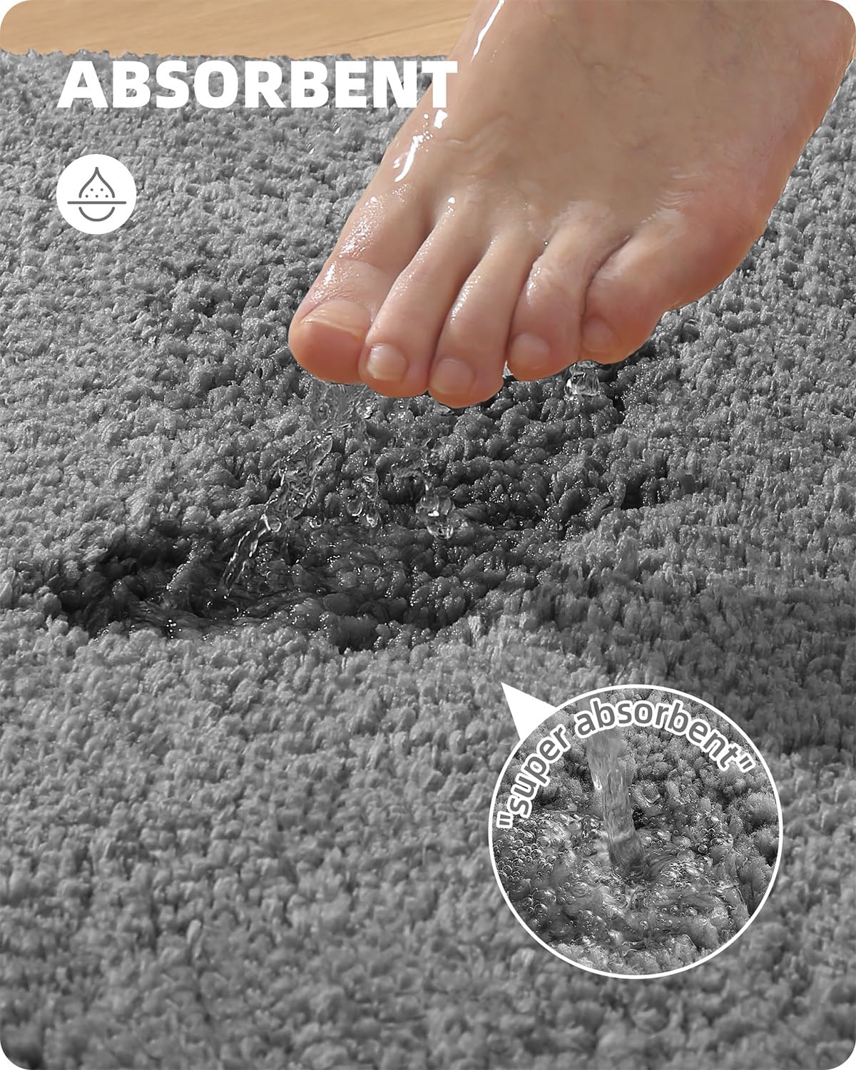 Color&Geometry Light Gray Bathroom Rugs 16   X24   , Small- Upgrade Your Bathroom With Soft Thick Light Grey Bath Mat- Non Slip,