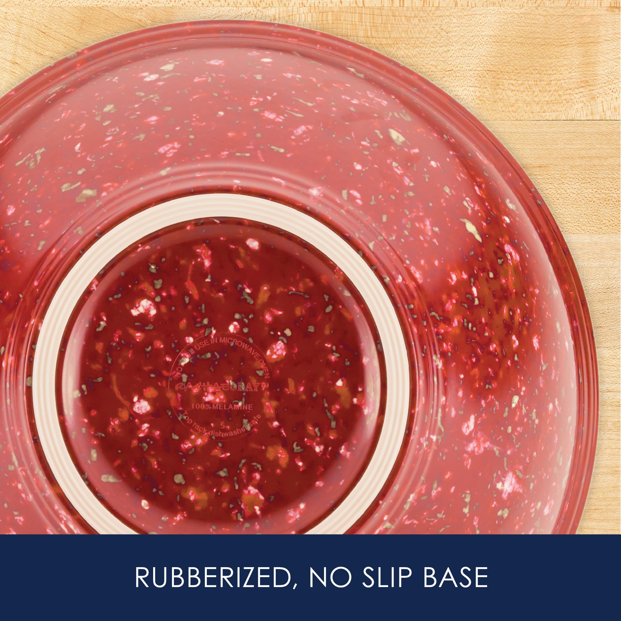 Rachael Ray Melamine Garbage Bowl, 4 Quart, 10.2x10.2x7 inches, Red, Model 56603 - Multi-Purpose Serveware for Kitchen Pantry