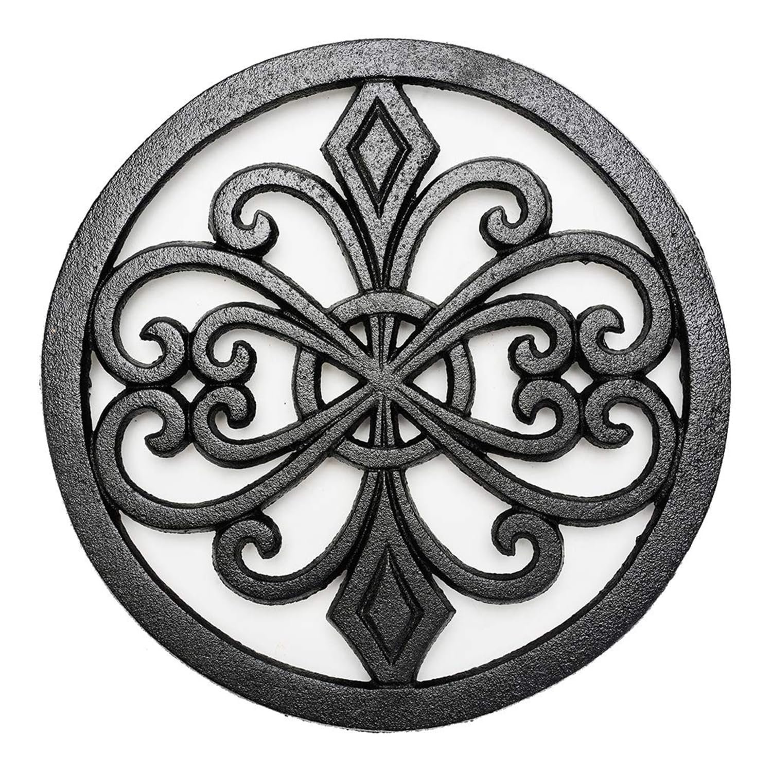 Sungmor Heavy Duty Cast Iron Round Metal Trivet,Rustproof Black Racks Stands Holders For Hot Pans Or Teapot,Kitchen Or Dinning T