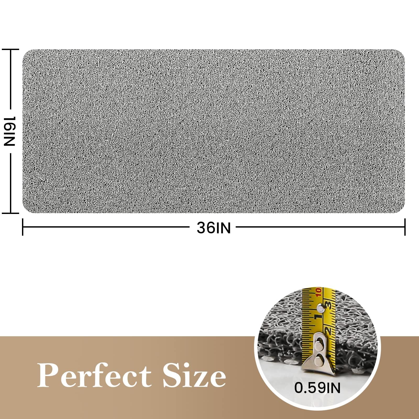 Shower Mat Bathtub Mat Non-Slip,36X16 Inch, Soft Tub Mat With Drain,Pvc Loofah Bath Mat (Phthalate Free) For Tub And Bathroom,Qu
