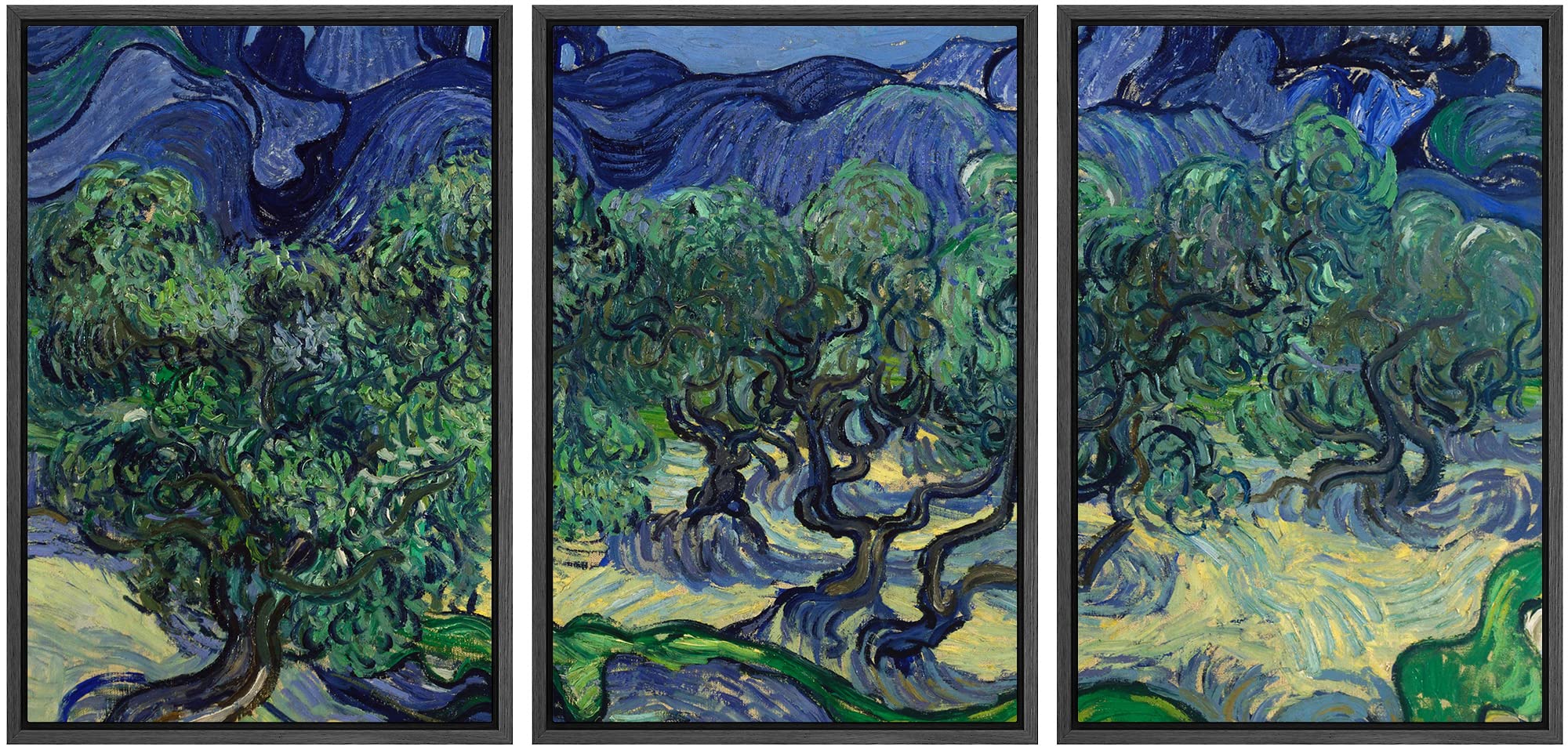 Wall26 Framed Canvas Print Wall Art Set The Olive Trees By Vincent Van Gogh Nature Wilderness Illustrations Fine Art Relax/Calm