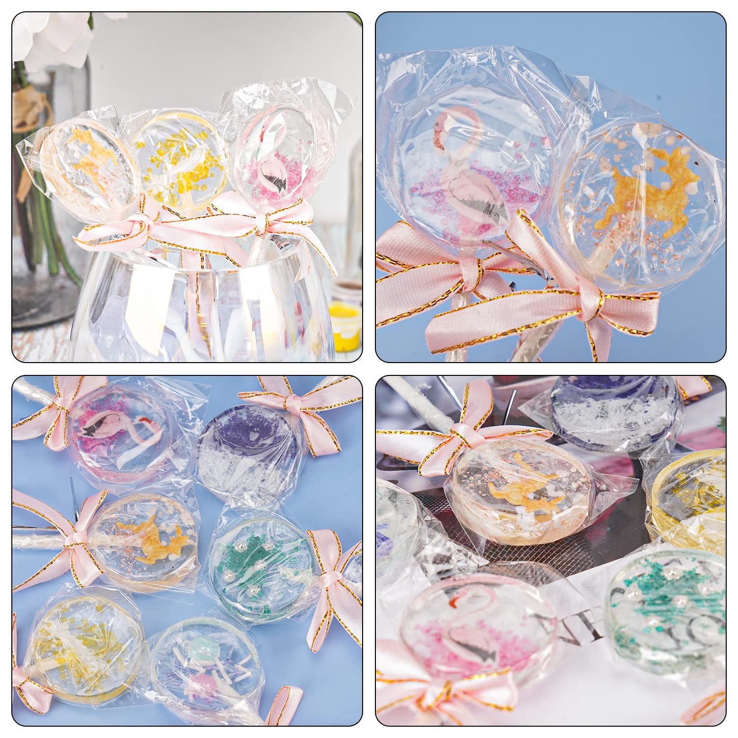 Beasea Large Lollipop Mold, 6 Cavity Silicone Lollipop Molds, Sucker Molds Hard Candy Molds For Chocolate Candy Ice Lollipop Bal