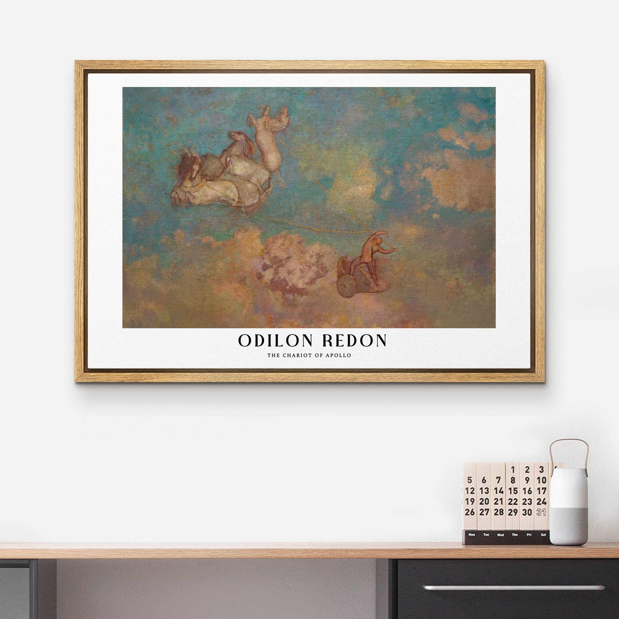 Wall26 Framed Canvas Print Wall Art The Chariot Of Apollo By Odilon Redon Historic Classical Illustrations Fine Art Decorative V