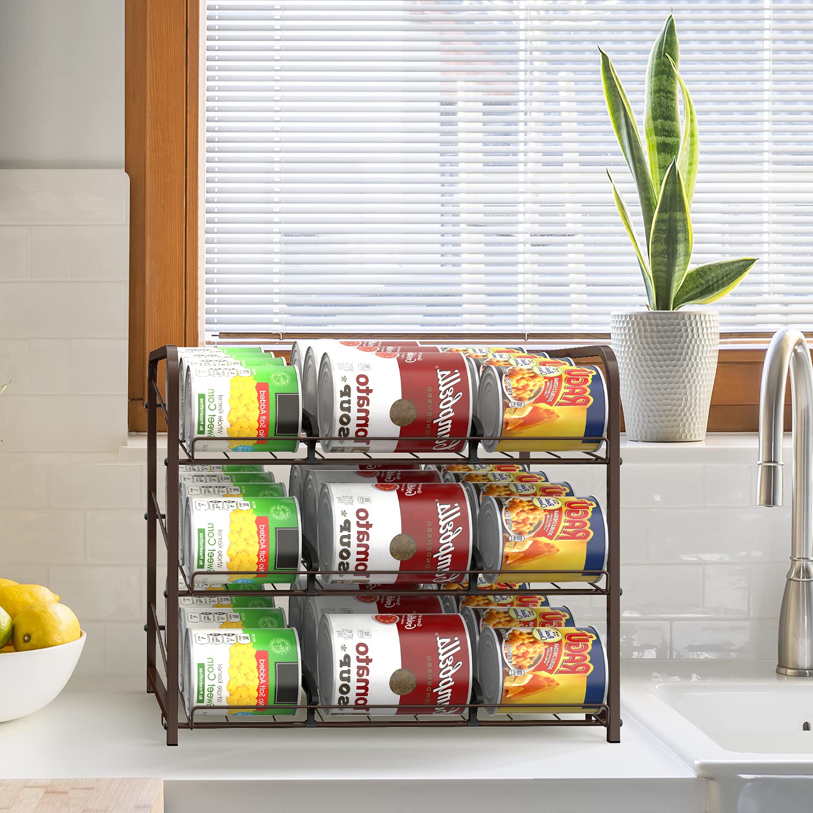 Vrisa Can Organizer Stackable Can Dispenser For Food Storage Can Rack Organizer For Pantry Cabinet Countertop Holds Up To 72 Can