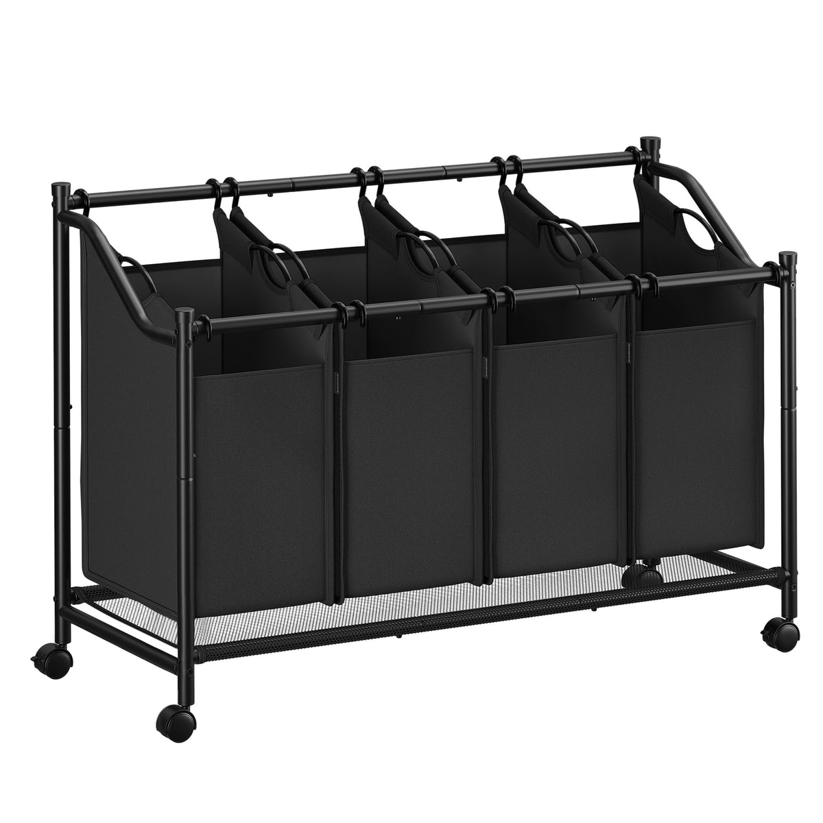 Songmics Laundry Sorter, Rolling Laundry Basket With 4 Removable Bags, Laundry Hamper, Laundry Cart, For Laundry Room, Bedroom,