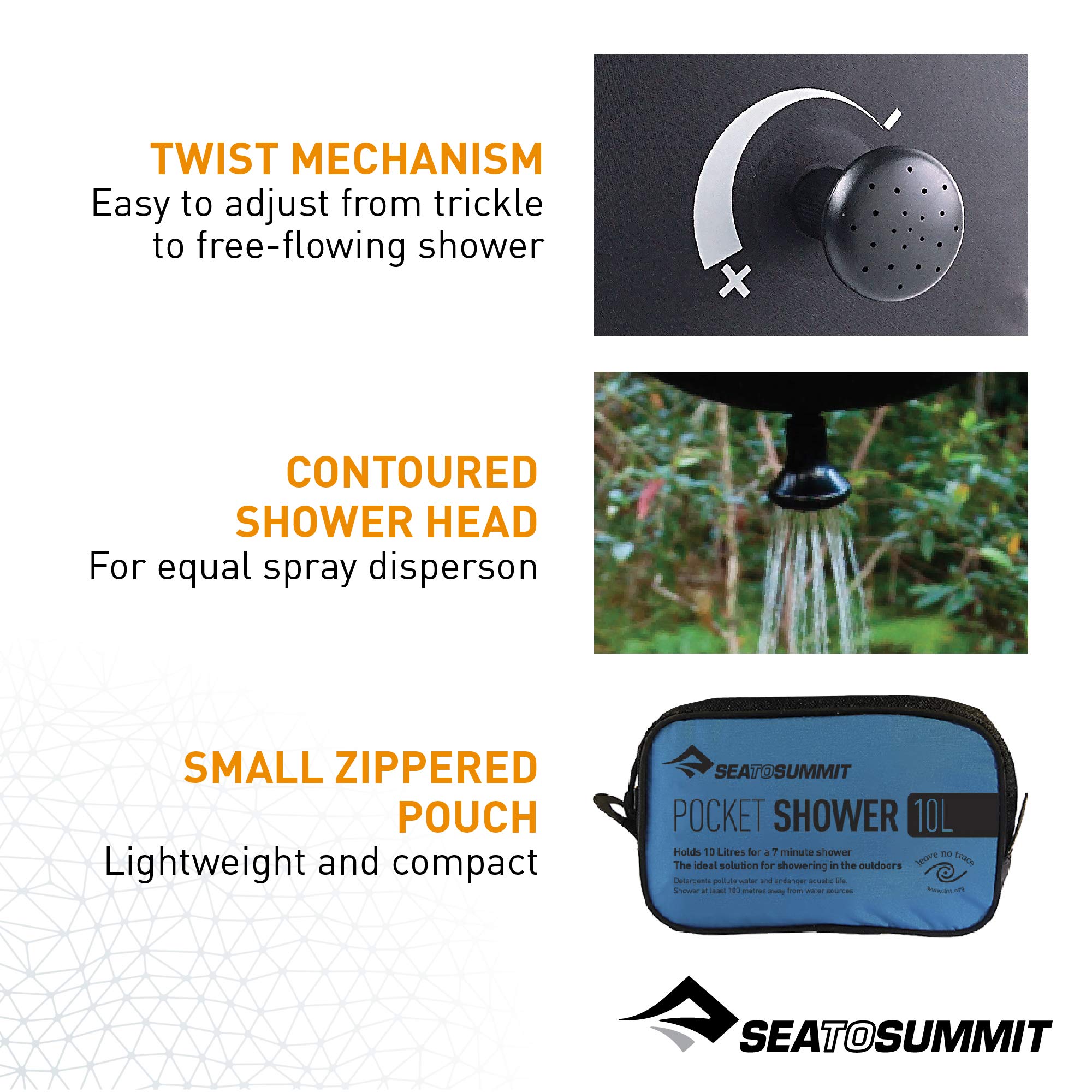 Sea to Summit Lightweight Pocket Shower for camping and Travel