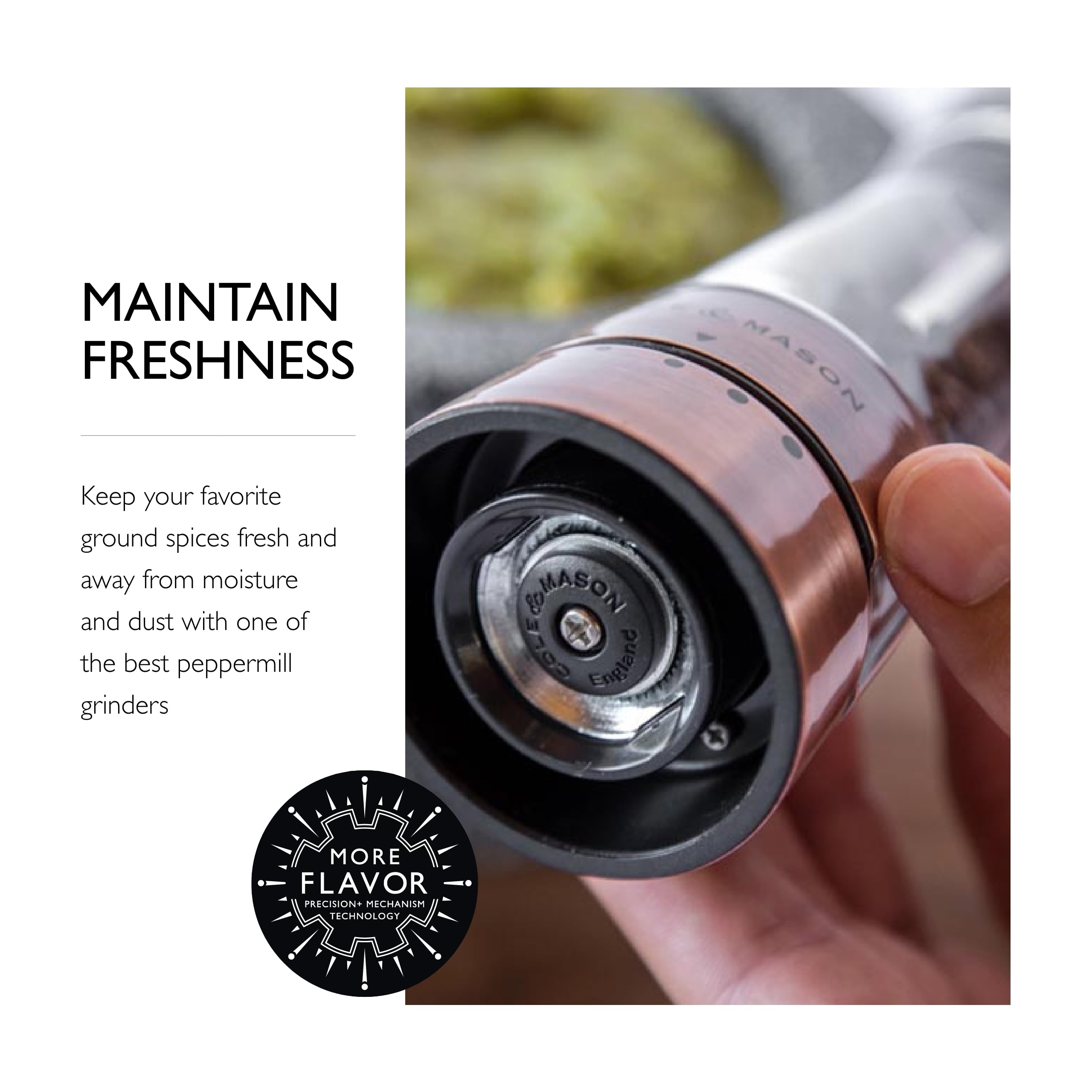 Cole & Mason Derwent Pepper Grinder - Copper Mill Includes Gourmet Precision Mechanism And Premium Peppercorns