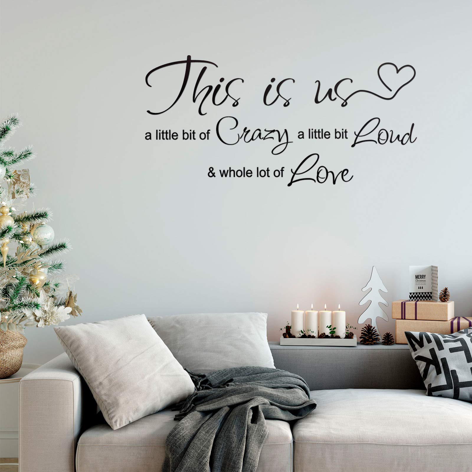 This Is Us Crazy Loud Love Wall Decal Vinyl Love Quote Wall Decal Inspirational Family Quote Sticker Art Lettering Saying Home D