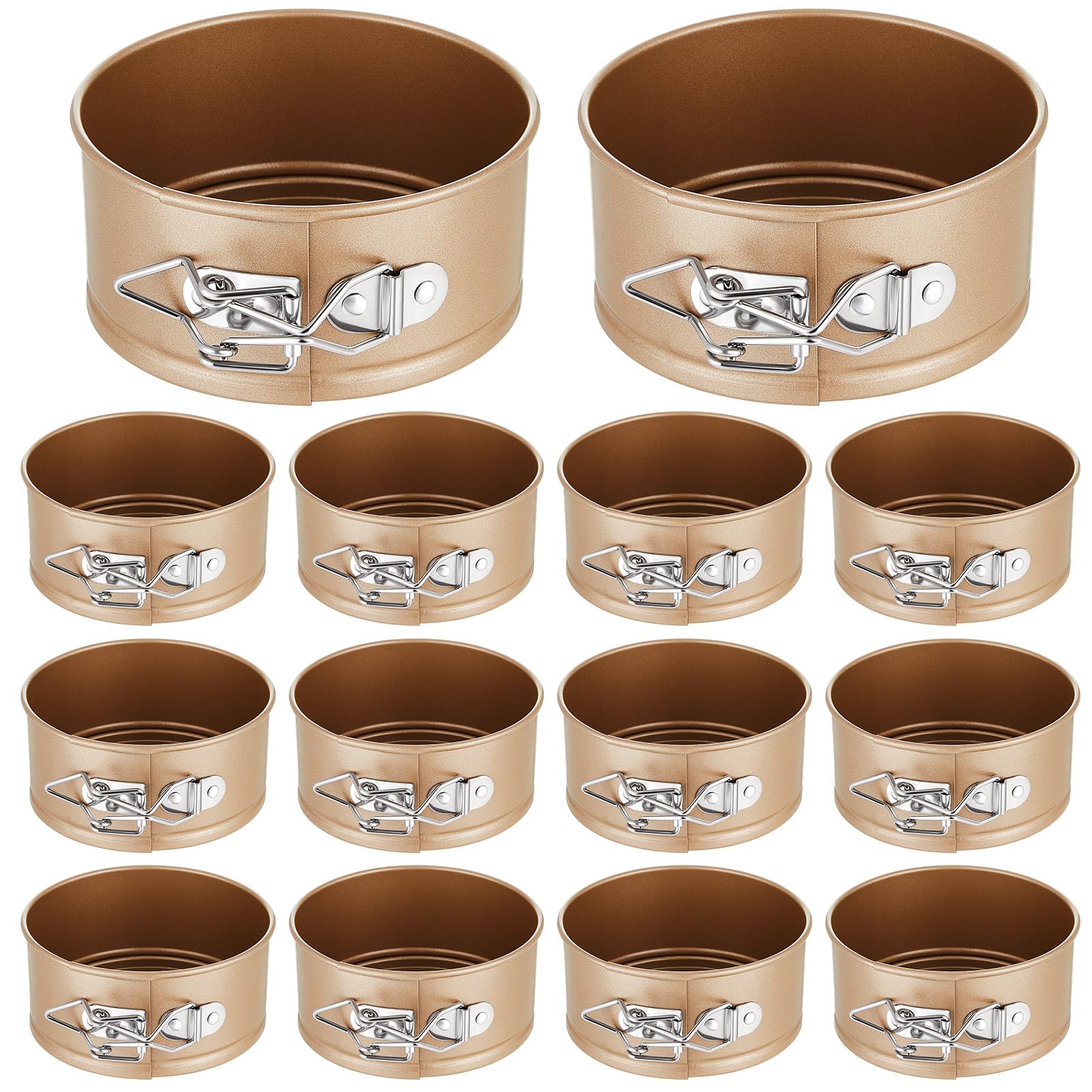 Sunnyray 12 Pcs 4 Inch Springform Pan for Baking Mini Cheesecake Pans with Removable Bottom Nonstick Leakproof Round Cake Mold S