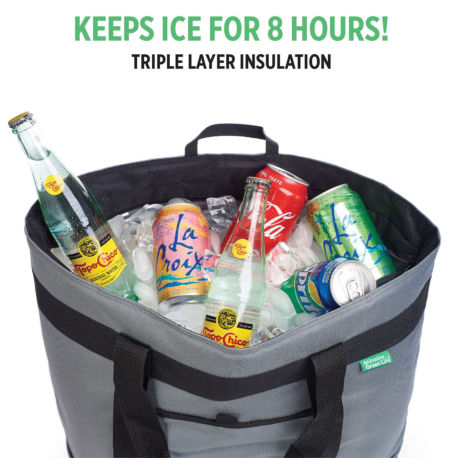 Jumbo Insulated Cooler Bag (Gray) With Hd Thermal Insulation - Premium, Collapsible Soft Cooler Makes A Perfect Insulated Grocer
