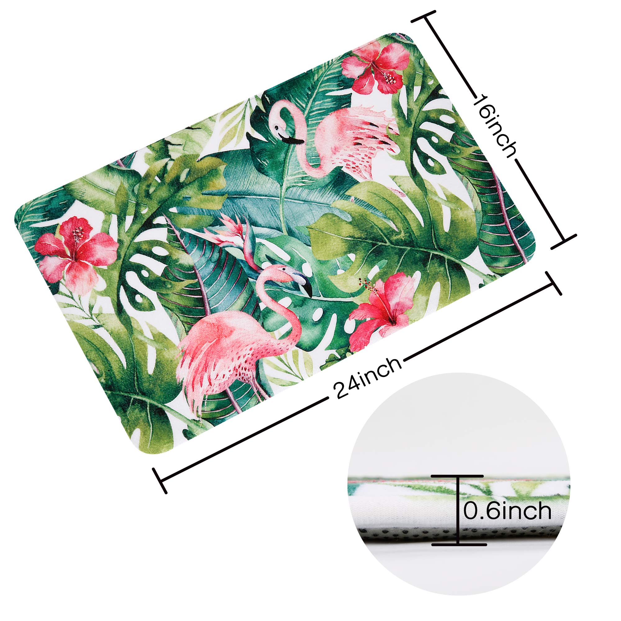 Livilan Green Bathroom Rug, Green Bath Mat, Leaf Bath Mat, Leaf Bathroom Rug, Tropical Bath Mat, Tropical Bathroom Rug, Flamingo