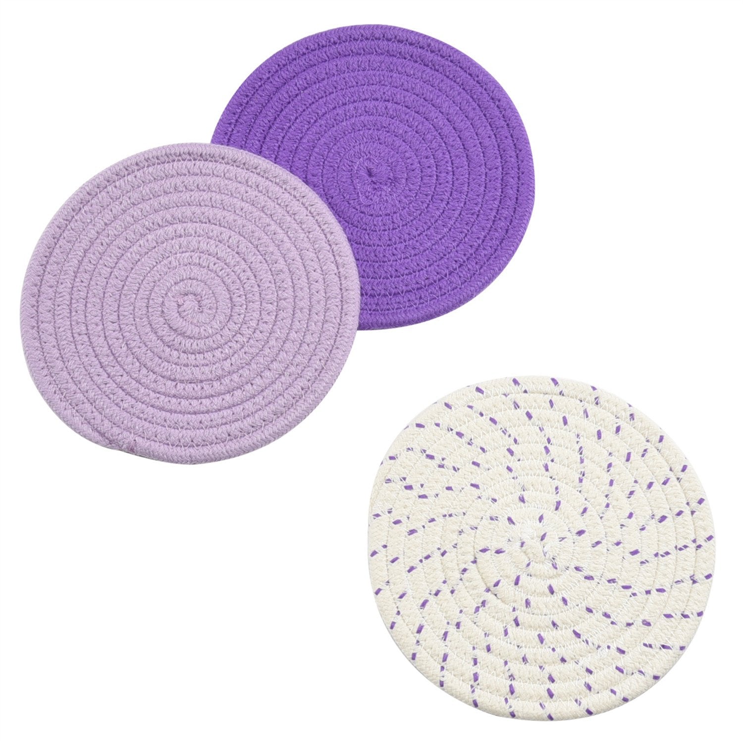 Pot Holders Set Trivets Set 100% Pure Cotton Thread Weave Hot Pot Holders Set (Set Of 3) Stylish Coasters, Hot Pads, Hot Mats, S