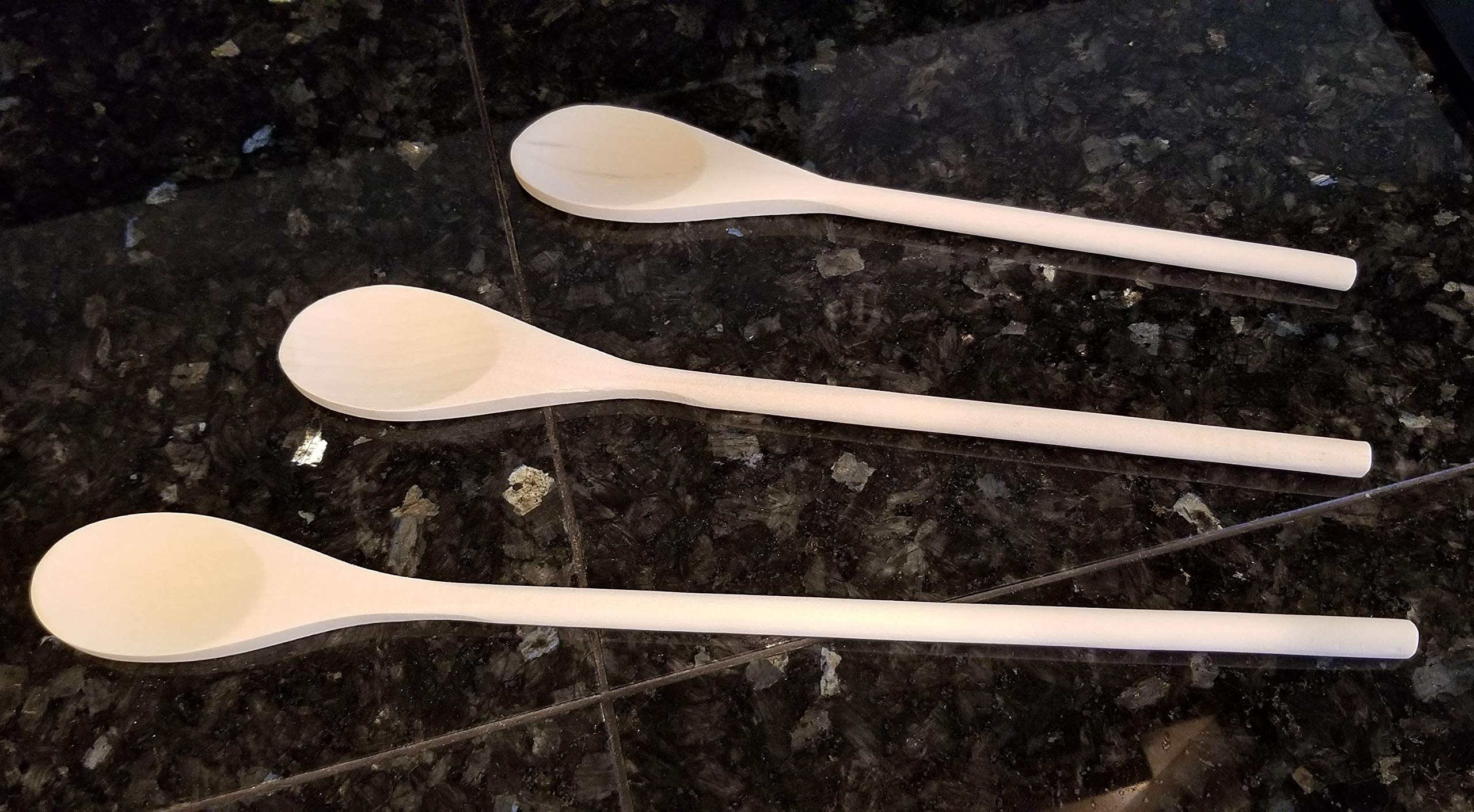 Handy Housewares 3 Piece Long Handle Wooden Mixing Spoon Set - 10'', 12'' And 14'' Long (1 Set)